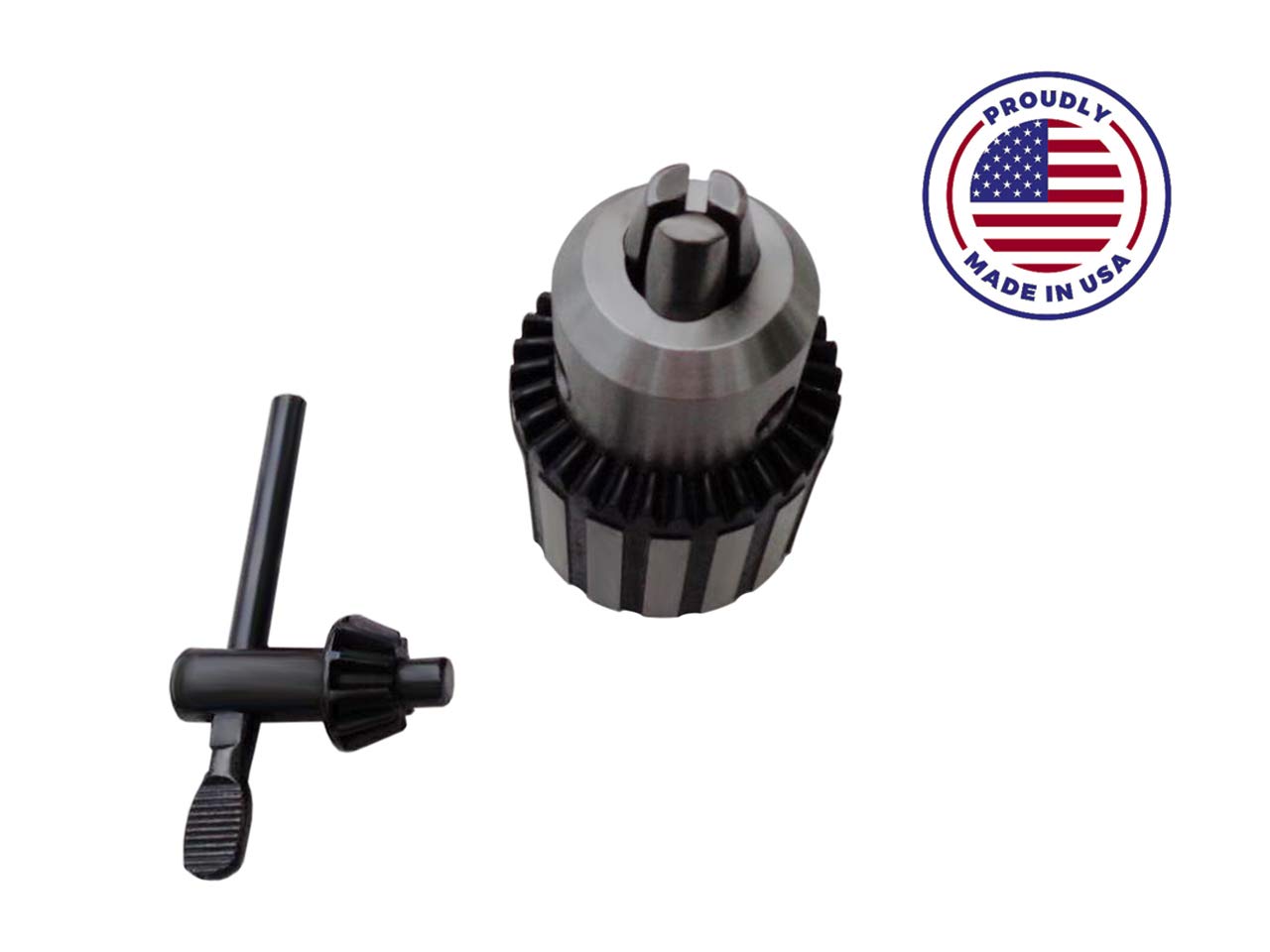 Delta 11985 Type 1 Drill Press Replacement Chuck - 1/2 Inch Heavy Duty Keyless Drill Chuck - Made in USA - Perfect for Woodworking, Metal Drilling & DIY Projects