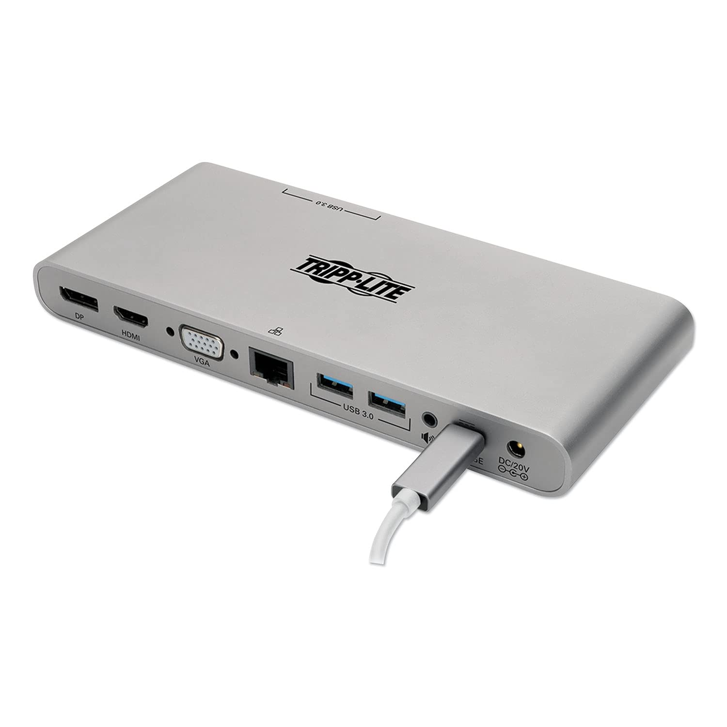 Tripp Lite USB C Docking Station with 12 Ports - USB-C Hub with HDMI, VGA, DisplayPort, Gigabit Ethernet, 100W PD Charging - 4K@30Hz - Portable Thunderbolt 3 Dock for MacBook Pro/Air, Dell XPS, HP, Lenovo - Perfect for Home Office, Remote Work & Multi-Monitor Setup