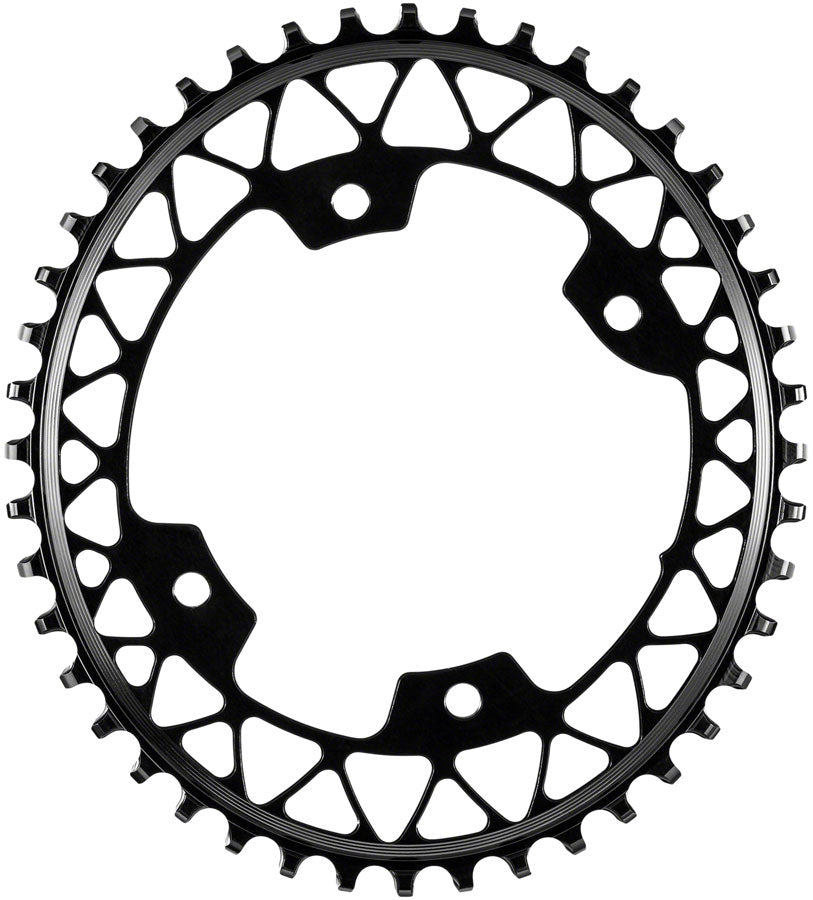 AbsoluteBLACK Oval Narrow Wide Chainring 46T 110mm BCD 4-Bolt for 12-Speed Bikes - Lightweight Aluminum MTB Chainring for Enhanced Pedaling Efficiency - Perfect for Trail Riding and Mountain Biking