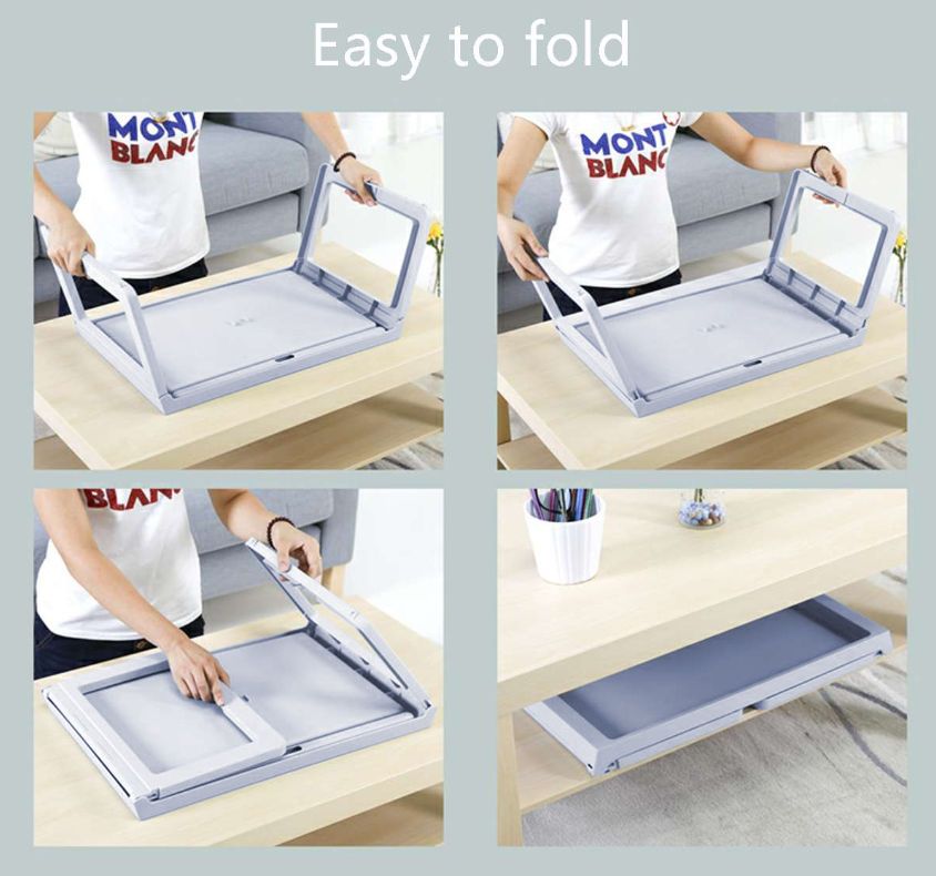 Foldable Laptop Bed Desk with Adjustable Height - Portable Home Office Workstation for Notebook, Reading & Breakfast in Bed (Blue) - Perfect for Remote Work, Study & Relaxation