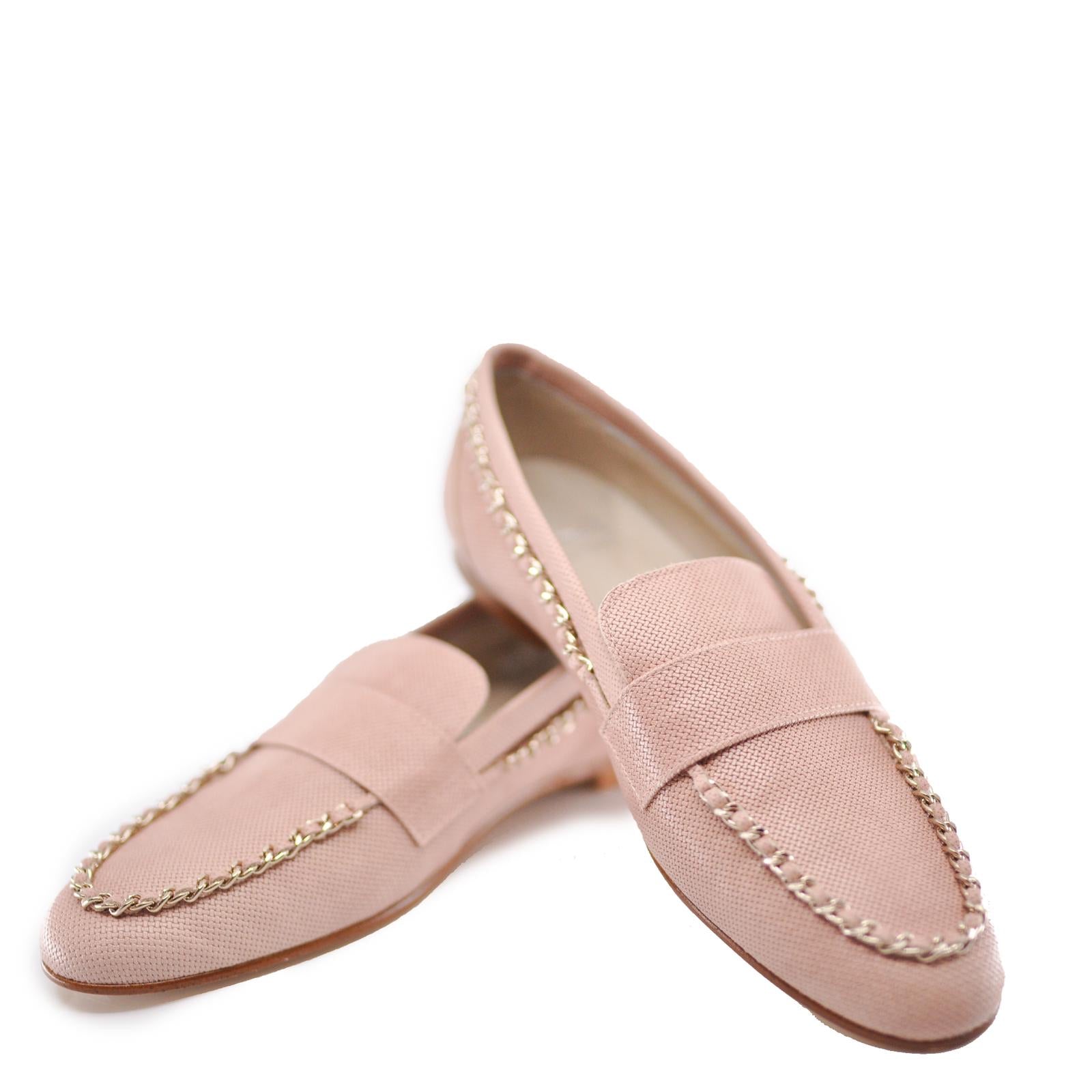 Stylish Hoo Pink Textured Chain Loafers for Women - Comfortable Slip-On Shoes for Casual Outfits & Office Wear