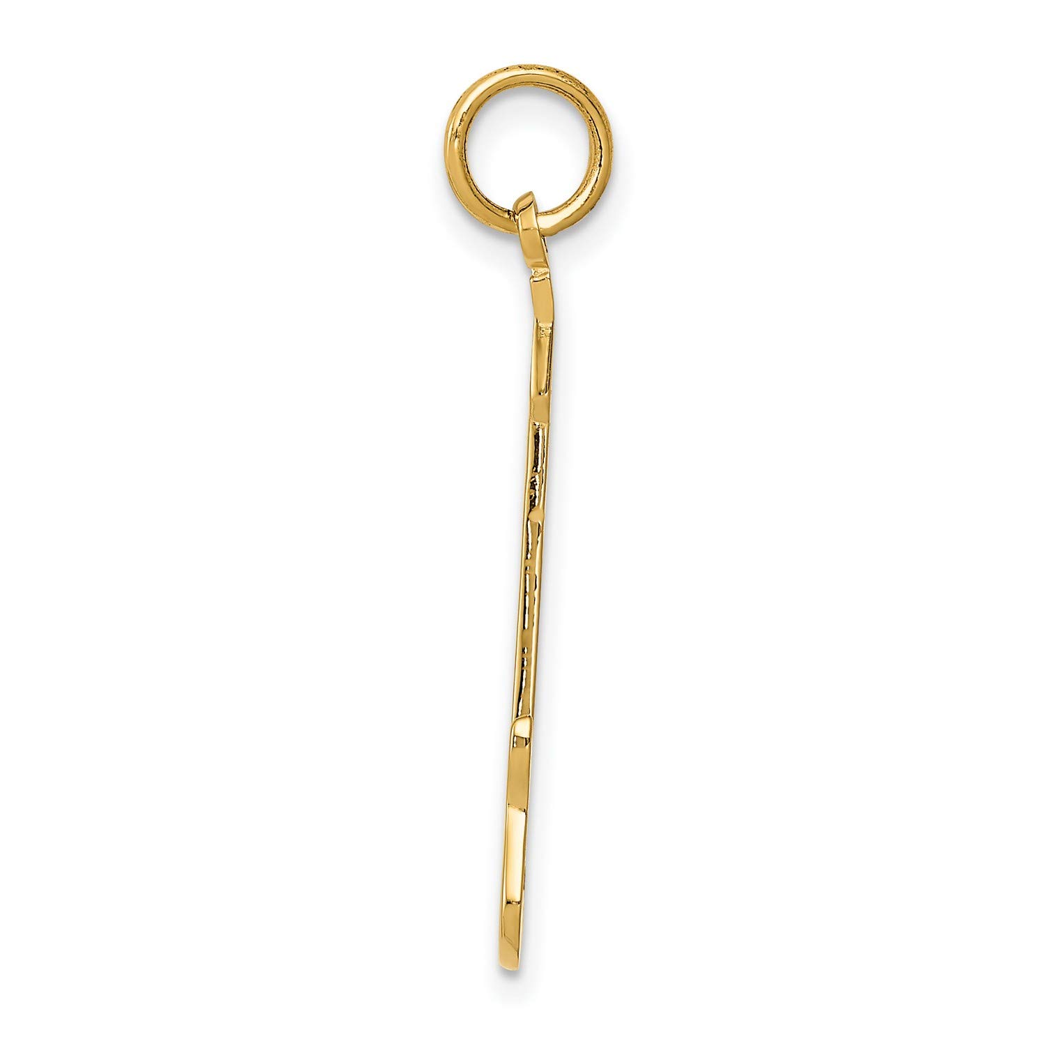 14K Yellow Gold Stratocaster Style Electric Guitar Charm Pendant - 30mm x 8mm - Perfect for Jewelry Making, DIY Crafts, and Unique Gifts for Musicians & Music Lovers