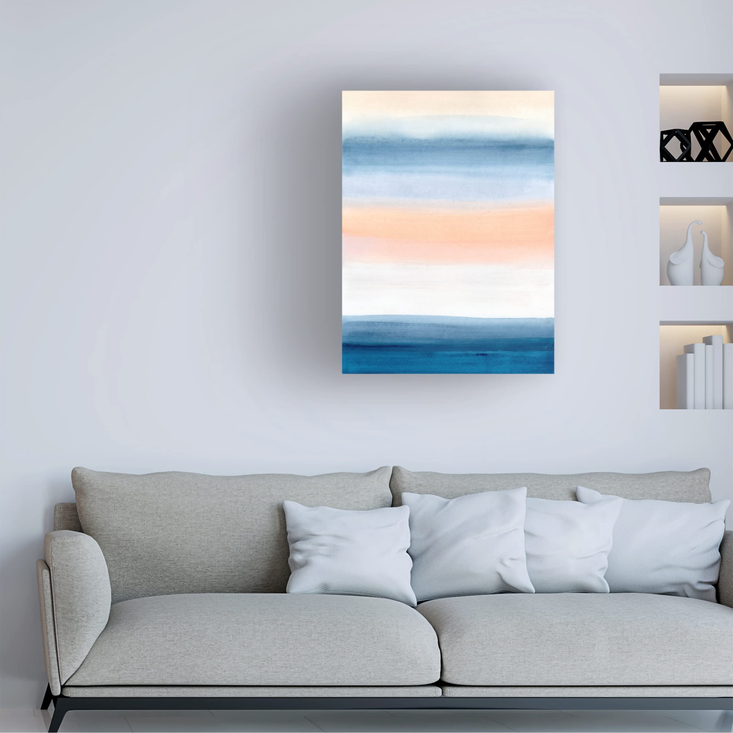 Trademark Fine Art 'Coastal Strata IV' Canvas Wall Art Print by June Erica Vess - Perfect for Beach House Decor, Coastal Living Room & Ocean Themed Bedroom