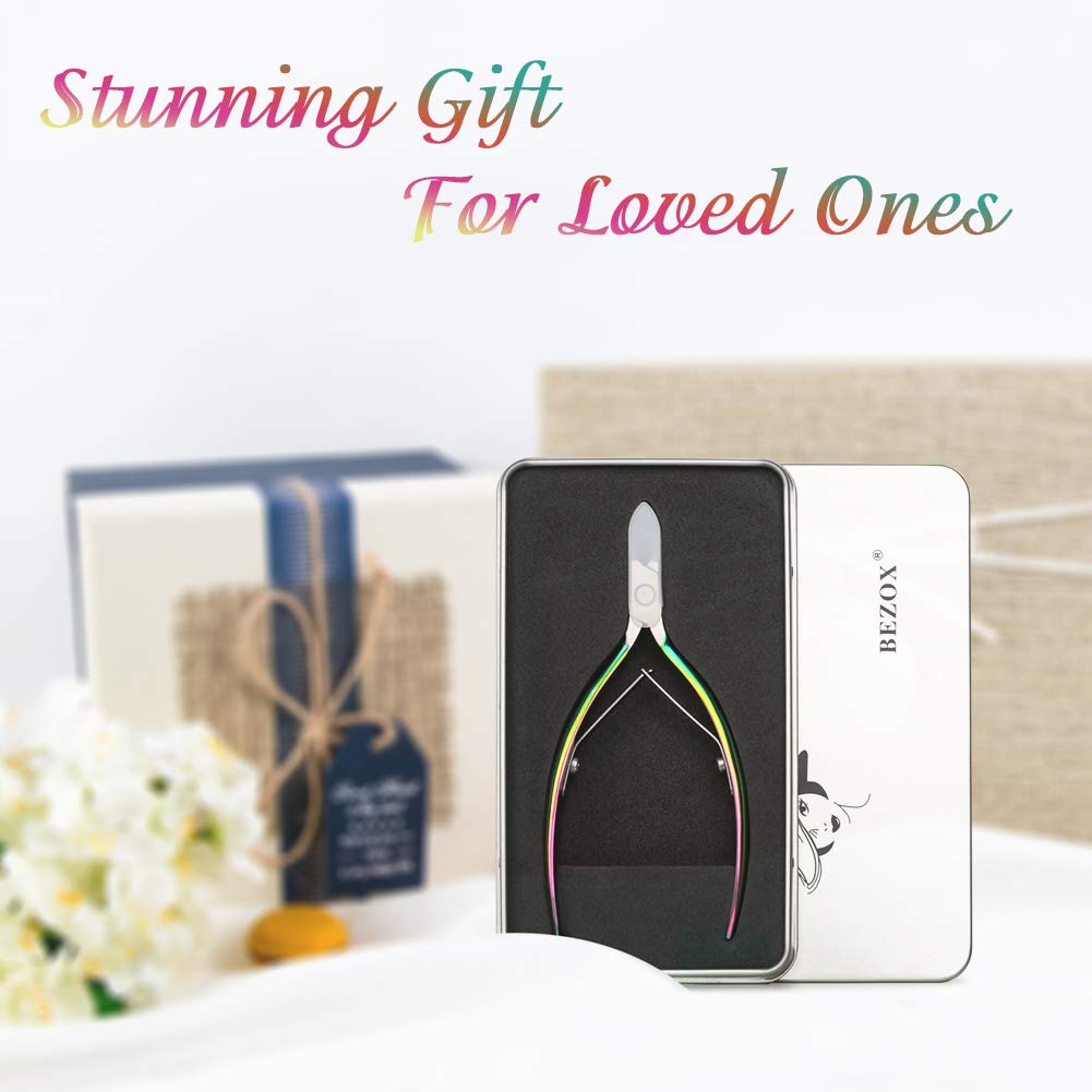 BEZOX Professional Stainless Steel Cuticle Nipper & Cutter - Precision Manicure Pedicure Tool for Dead Skin Removal - Durable Nail Clippers for Fingernails & Toenails - Perfect for Salon & Home Nail Care