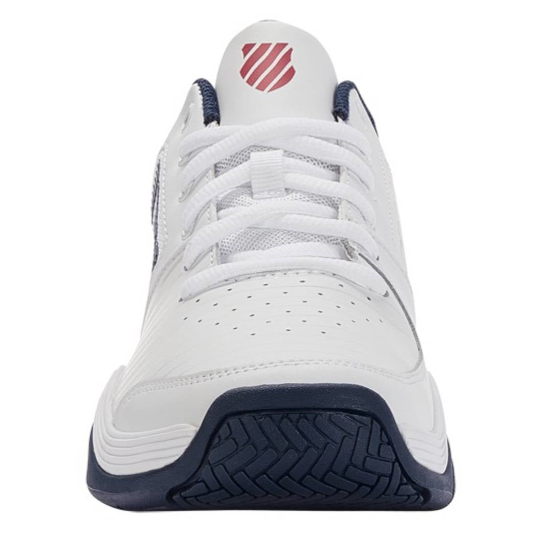 K Swiss Court Express Men's Tennis Shoes - White & Blue Athletic Sneakers for Tennis, Running & Casual Wear | Breathable Comfort & Durable Traction