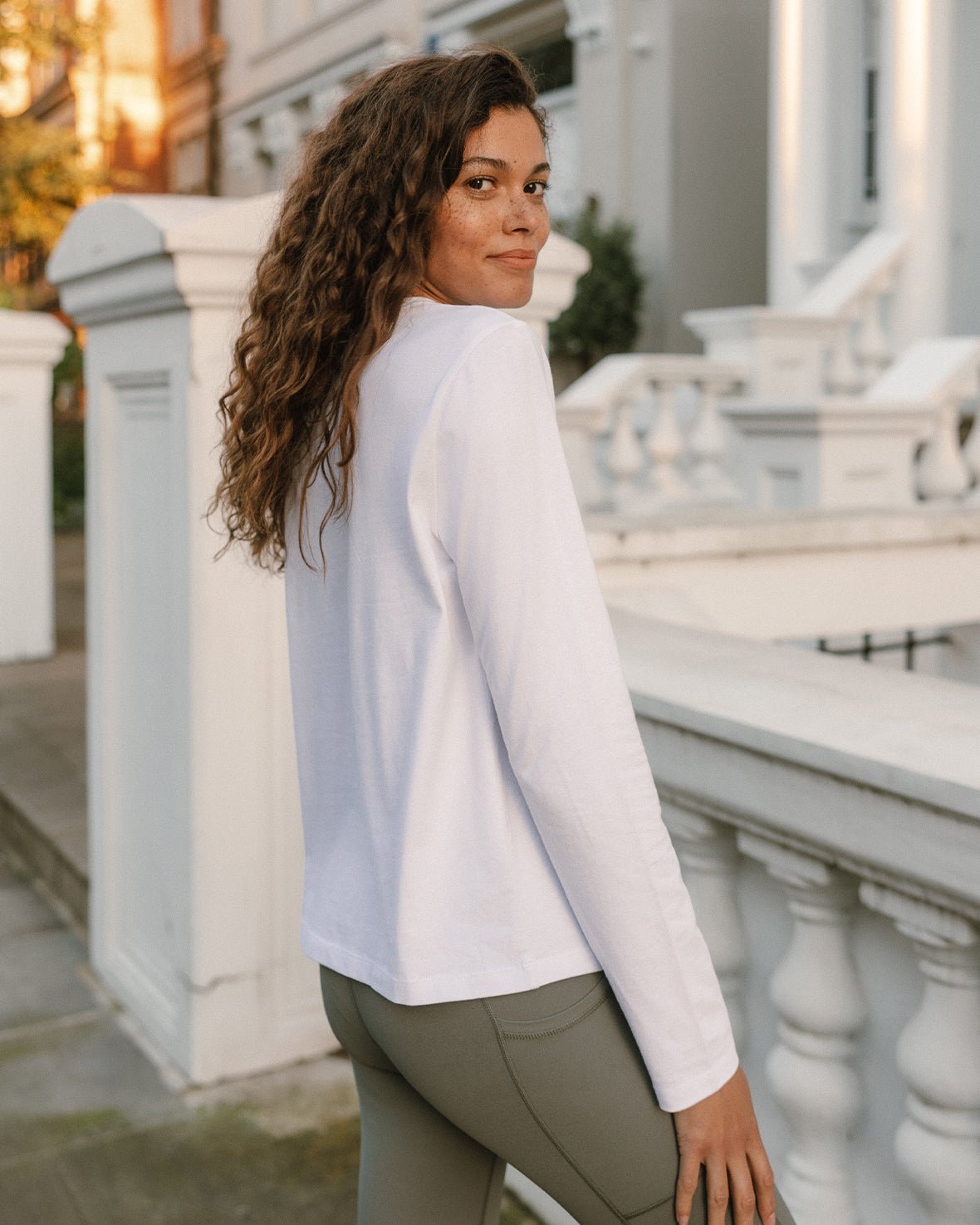 Organic Cotton Long Sleeve T-Shirt with Embroidered Logo - White | Comfortable Casual Wear for Men & Women | Perfect for Everyday Outfits, Work & Outdoor Activities