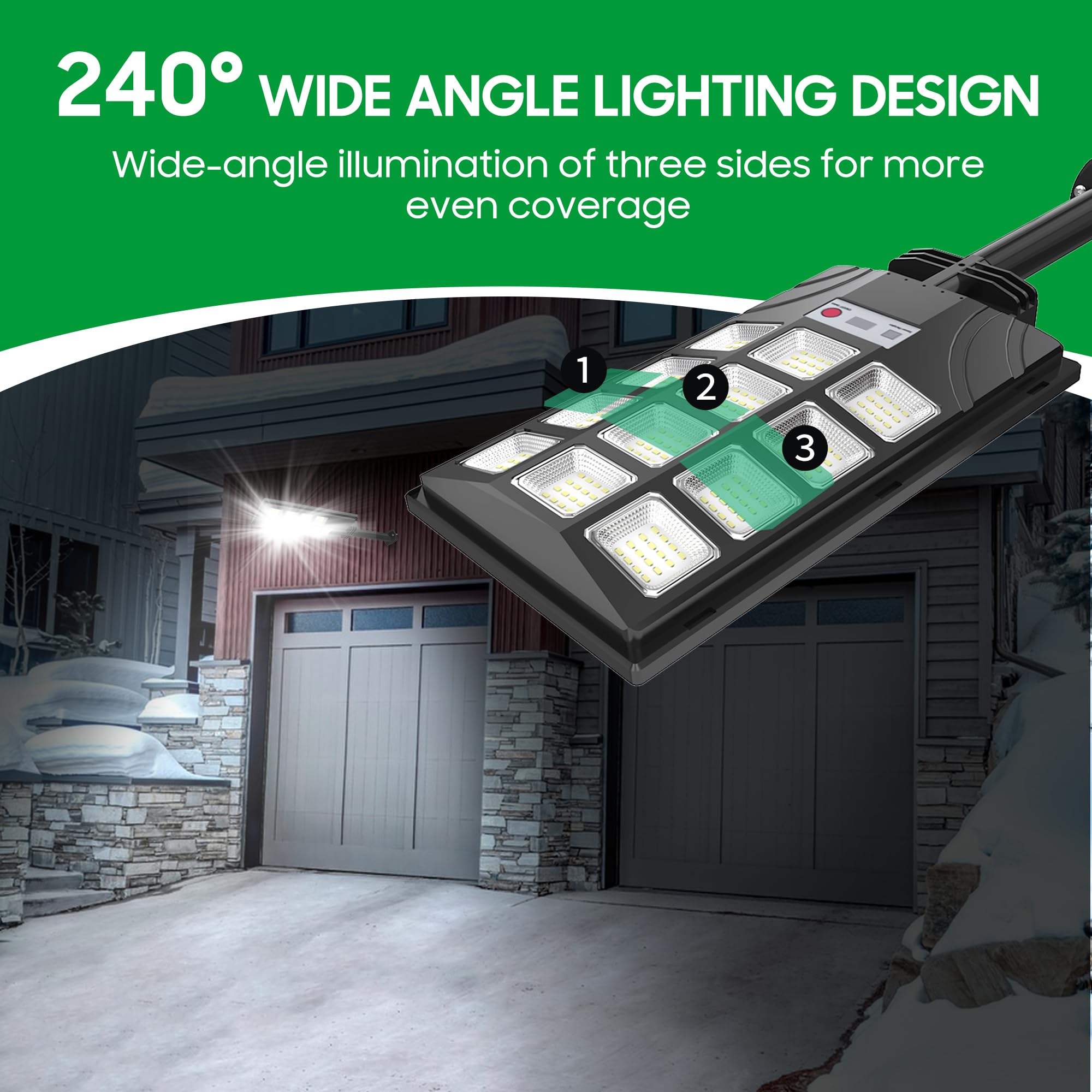 Kifflux 6500K Solar Powered Outdoor Lights with Motion Sensor - Waterproof LED Solar Street Lights for Parking Lot, Yard, Garden (4 Pack) - Perfect for Driveway, Pathway, Backyard & Patio Lighting - Enhance Home Security & Landscape Nighttime Illumination - Ideal for Energy Saving & Eco-Friendly Outdoor Use