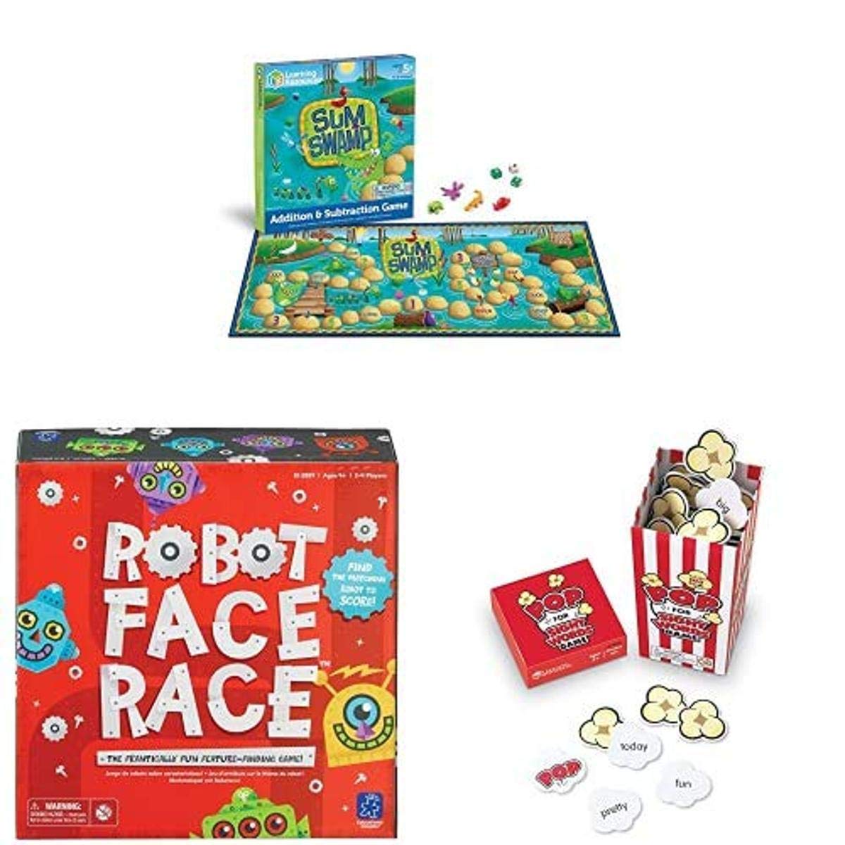 Learning Resources Educational Insights Kindergarten Learning Games Set - Math & Reading Games for Kids Ages 5+ | Fun Classroom & Homeschool Activities for Early Childhood Education