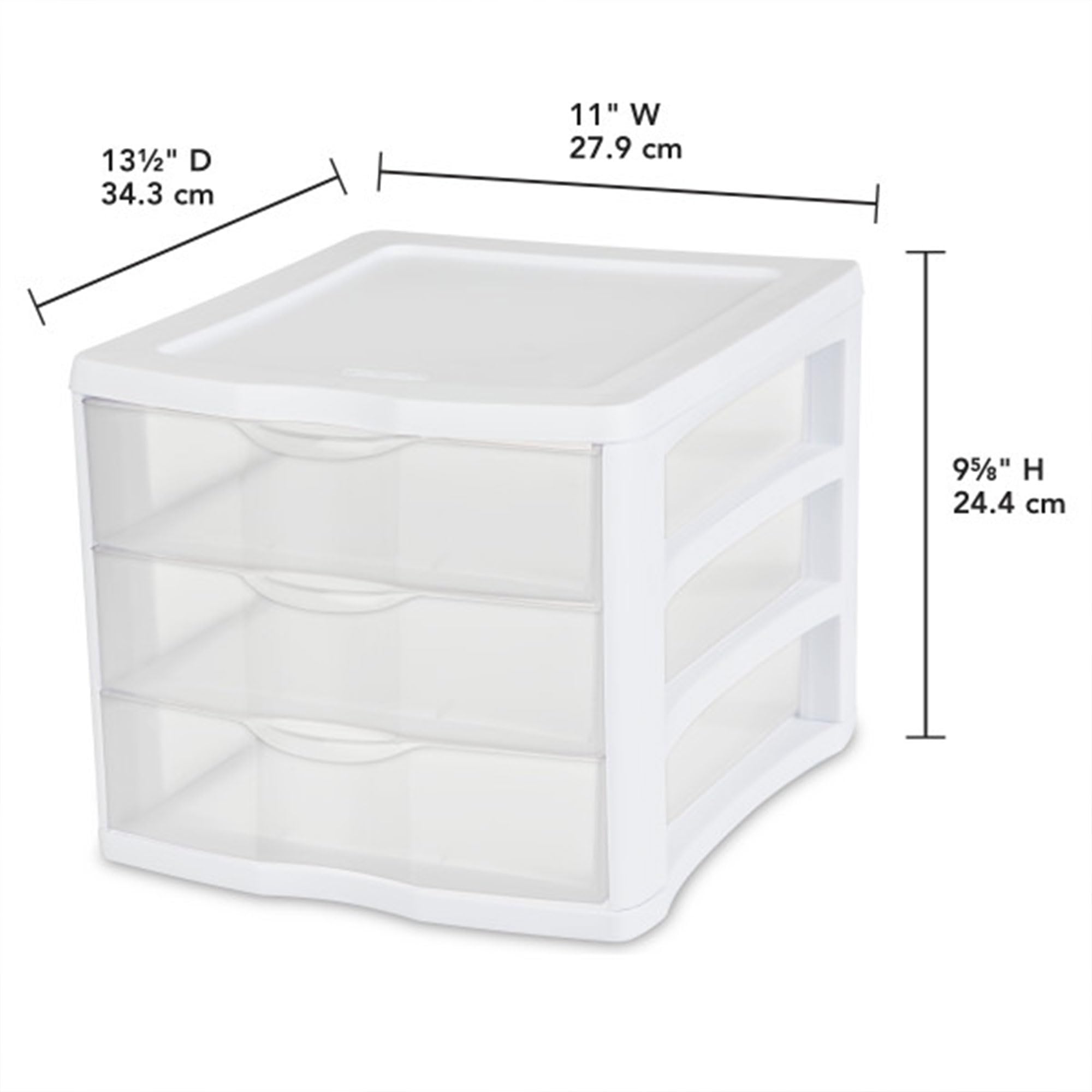 Sterilite ClearView Compact Stacking 3 Drawer Storage Organizer - 16 Pack for Craft Supplies, Home Office, Dorm Room & Closet Organization | Space-Saving Solution for Small Spaces & DIY Projects