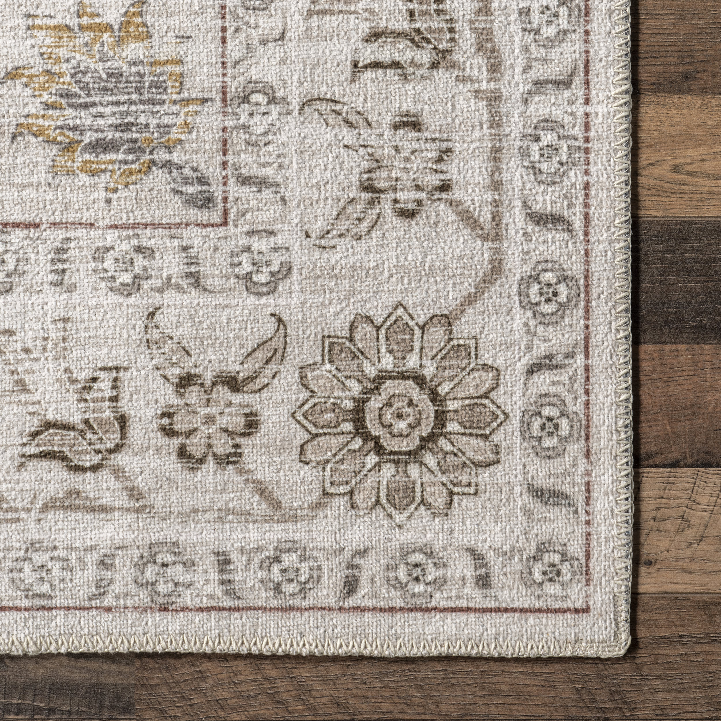 Amalea Medallion Washable Rug - Soft & Durable Beige Area Rug for Living Room, Bedroom, Dining Room | Machine Washable, Stain Resistant Home Decor