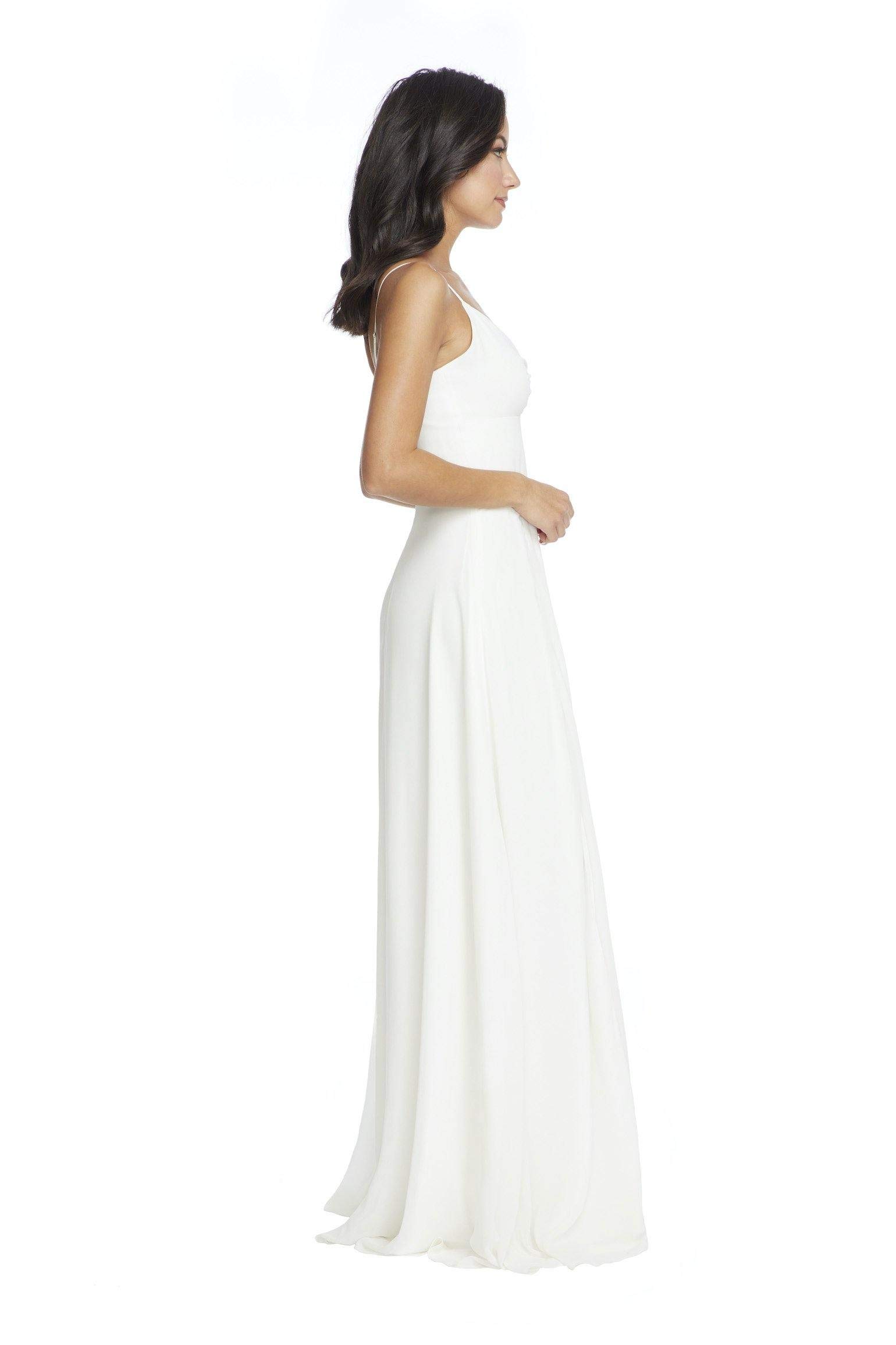 Cambria Tie Bodice Evening Dress - Off White XS | Elegant Formal Gown for Prom, Wedding & Special Occasions