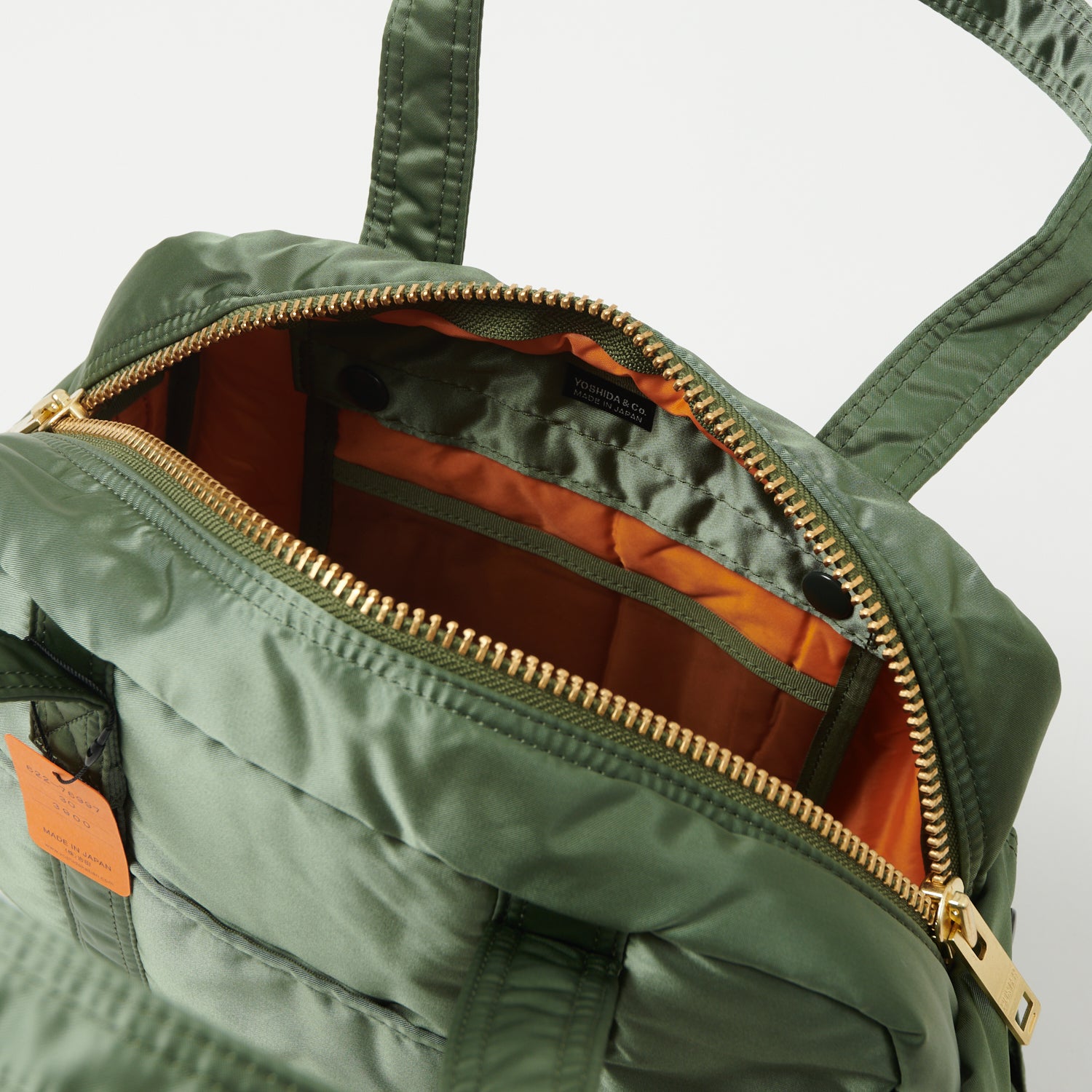 Porter Yoshida & Co. Tanker Duffle Bag - Waterproof Travel Duffel with Shoulder Strap, Sage Green for Outdoor Adventures & Gym Workouts