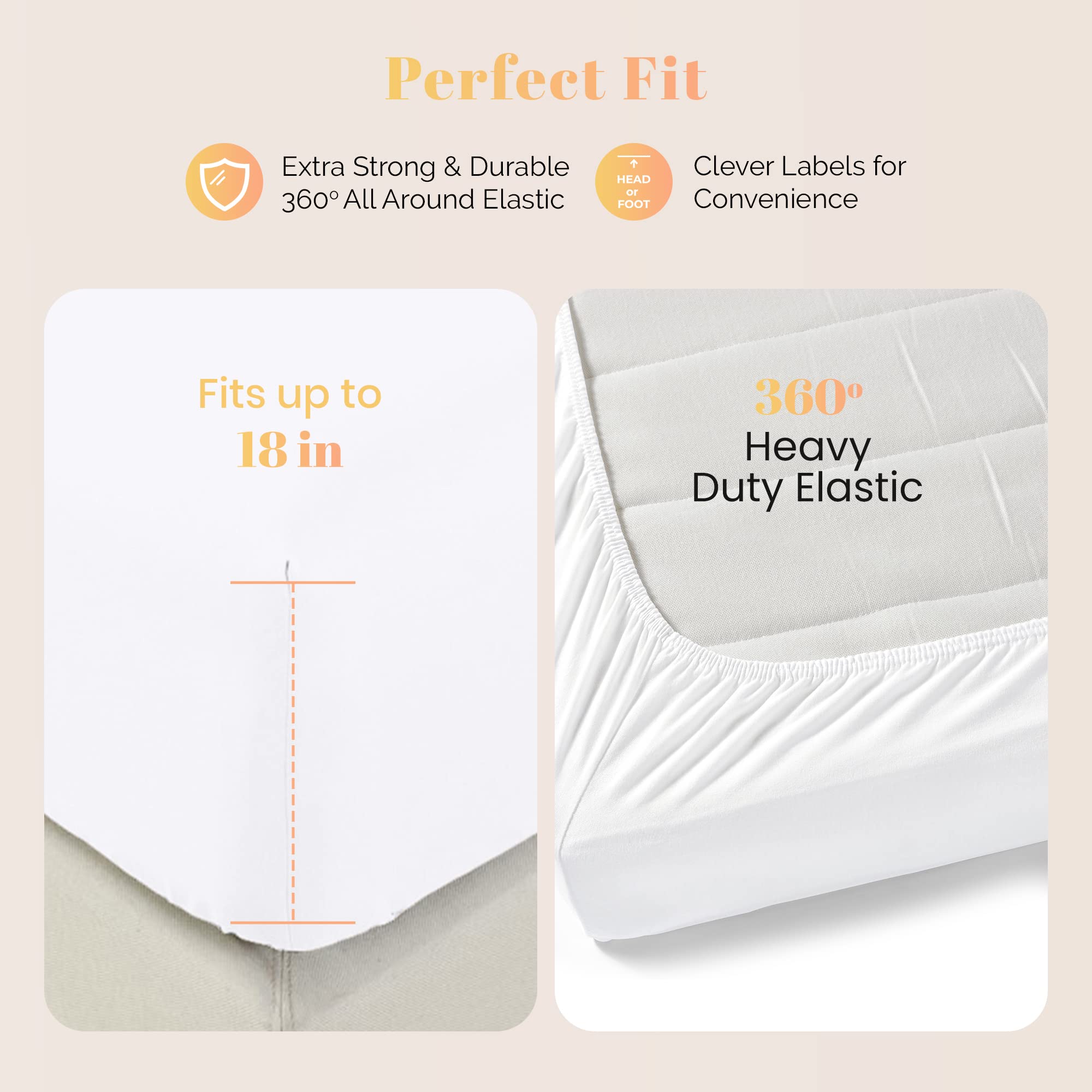 Premium 800 Thread Count Egyptian Cotton King Sheet Set - 4 PC Luxury Cooling Bed Sheets for Deep Pockets (Up to 18