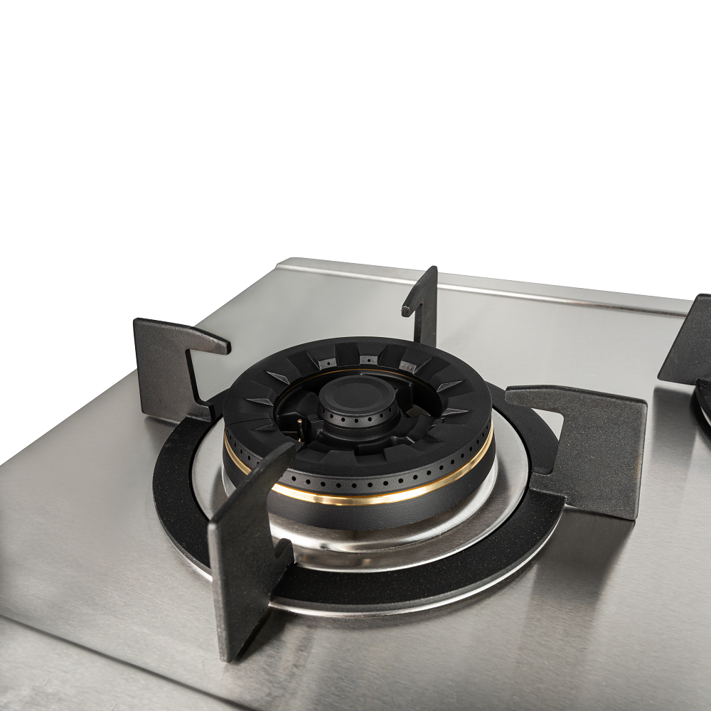 EFH3976WTVSB 86cm 3-Burner Brass Gas Hob - Premium Stainless Steel Gas Stove for Home Kitchen, Outdoor Camping & RV Cooking