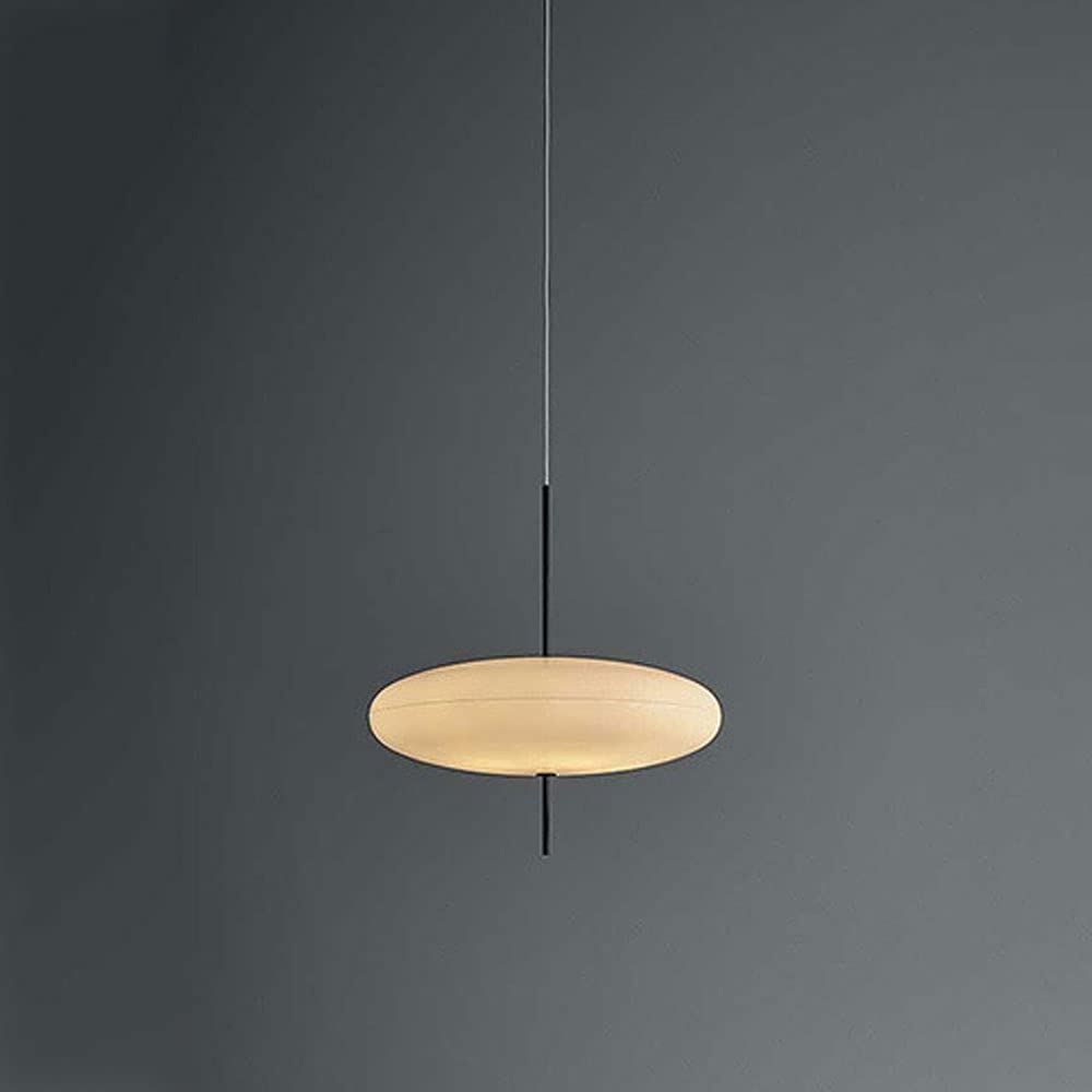 Nordic Retro Style Ceiling Light - Acrylic & Wrought Iron Disc Pendant Lighting, E27 Bulb Base, Modern Simple Chandelier for Kitchen Island, Dining Room, Restaurant, and Cafe Decor