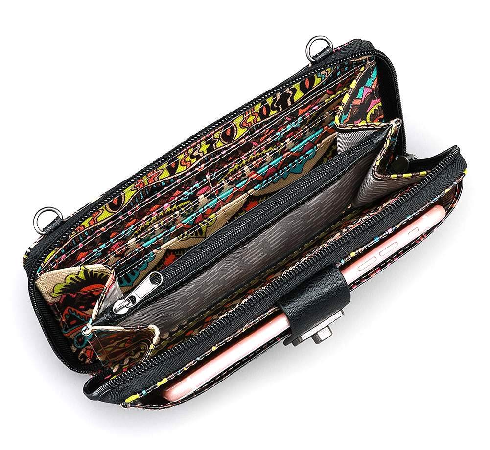 Sakroots Artist Circle Large Crossbody Phone Wallet for iPhone & Samsung - Stylish & Functional for Travel, Shopping, and Everyday Use