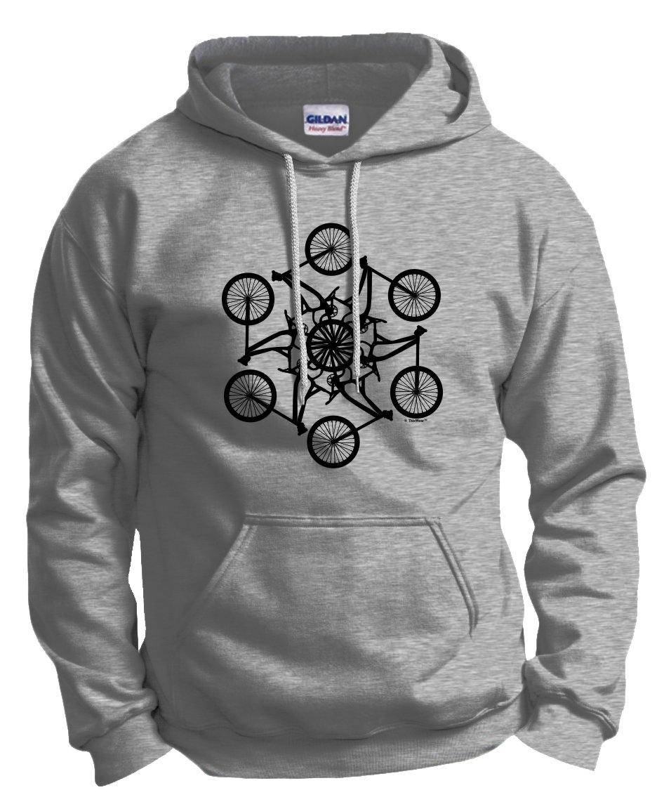 ThisWear Cyclist Gifts - Bike Kaleidoscope Hoodie Sweatshirt for Men & Women - Perfect Cycling Apparel for Riders, Biking Enthusiasts & Outdoor Adventures