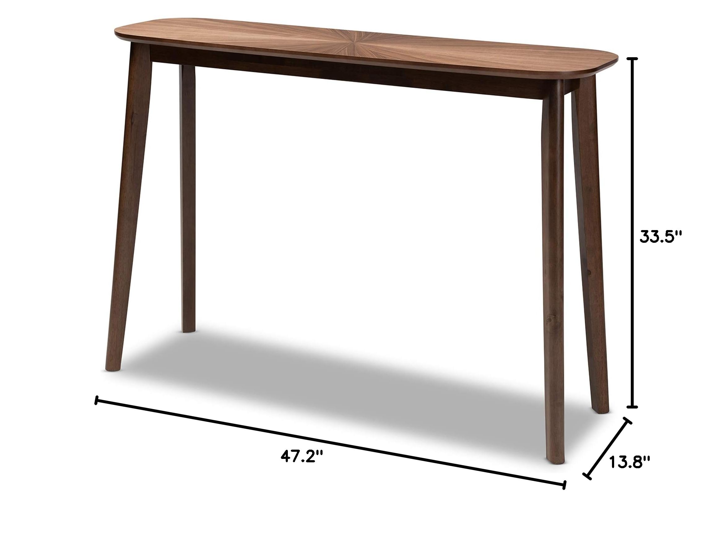 Baxton Studio Modern Walnut Console Table - Entryway Sofa Table for Hallway, Living Room & Bedroom Decor