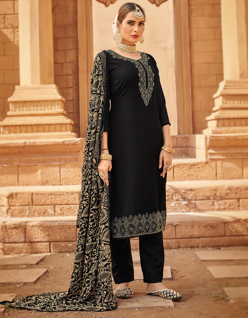 Elegant Black Georgette Sharara Suit for Women - Perfect for Weddings, Parties & Festive Occasions