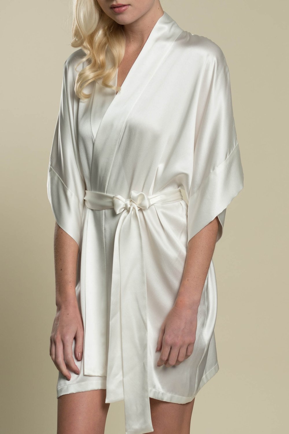 Elegant Samantha Silk Kimono Robe for Bridesmaids - Earth Tone Bridal Loungewear | Perfect for Wedding Prep, Spa Days & Photo Shoots