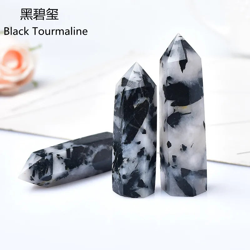 Natural Green Moss Agate Crystal Point - 60-70mm Transparent Quartz Stone for Home Decor, Feng Shui, Jewelry Making & Healing Meditation (1PC)