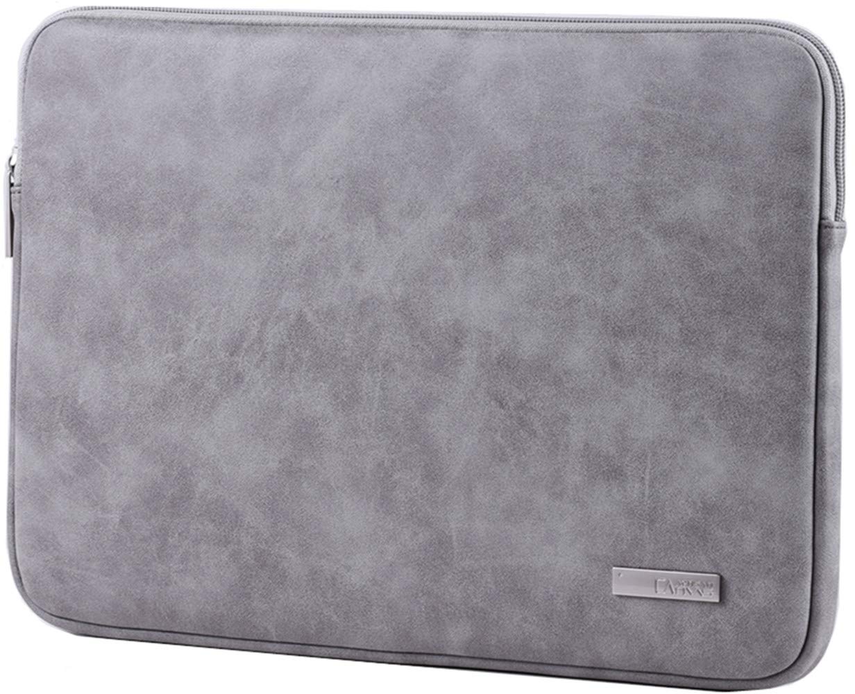 HBLOOMYST 13-15 Inch PU Leather Laptop Sleeve - Waterproof Padded Notebook Case for MacBook Air/Pro, Dell, HP - Perfect for Office, School & Travel Protection