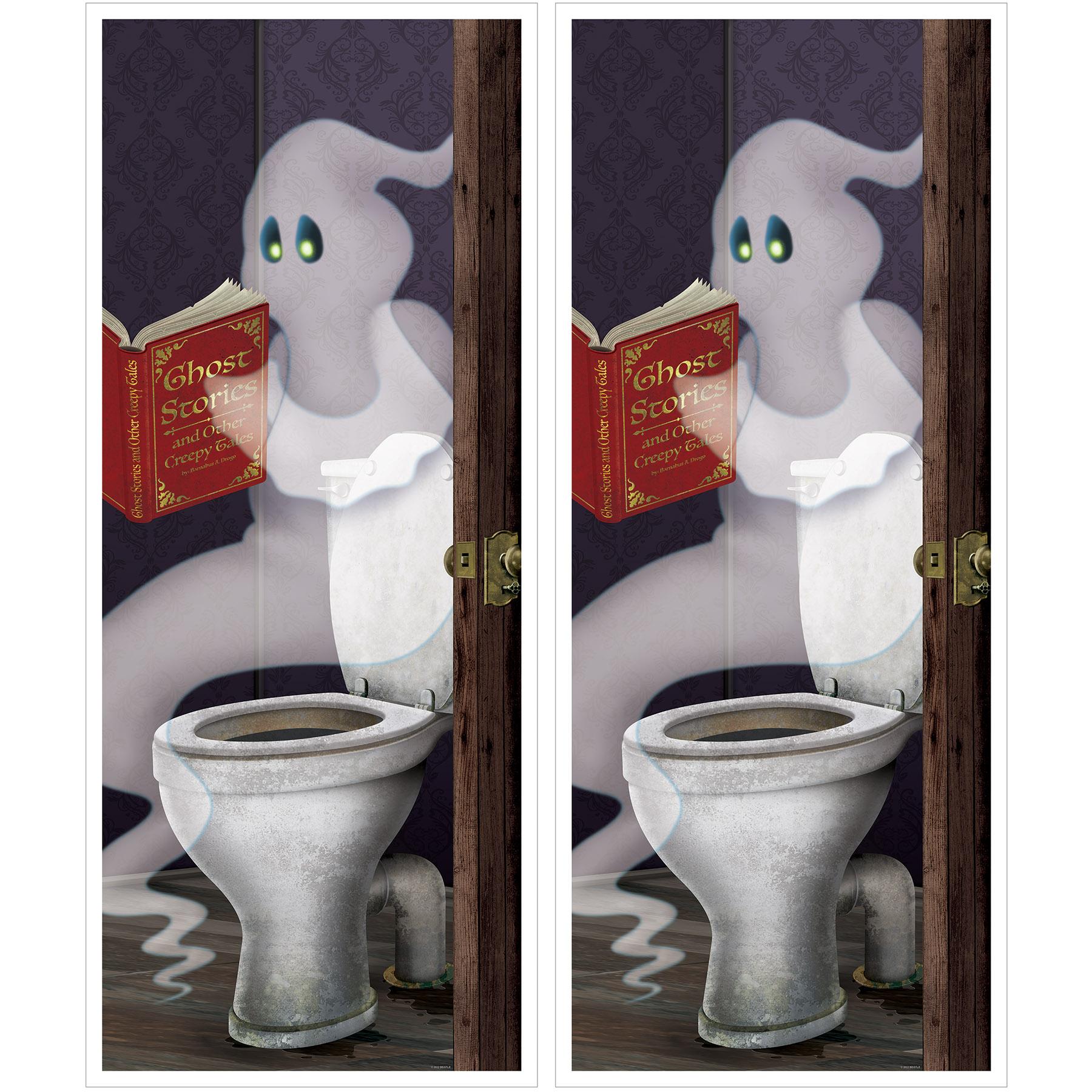 12 Pack Beistle Halloween Ghost Restroom Door Cover - Spooky Decor for Bathroom, Party & Haunted House - Perfect for Halloween Decorations & Scary Party Supplies