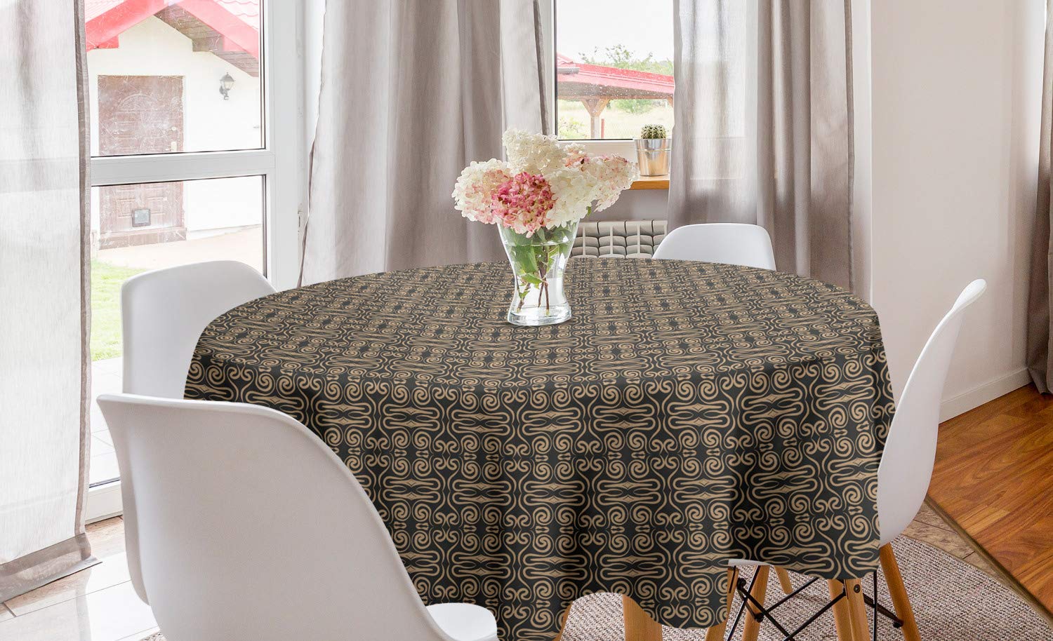Ambesonne Round Tablecloth 60