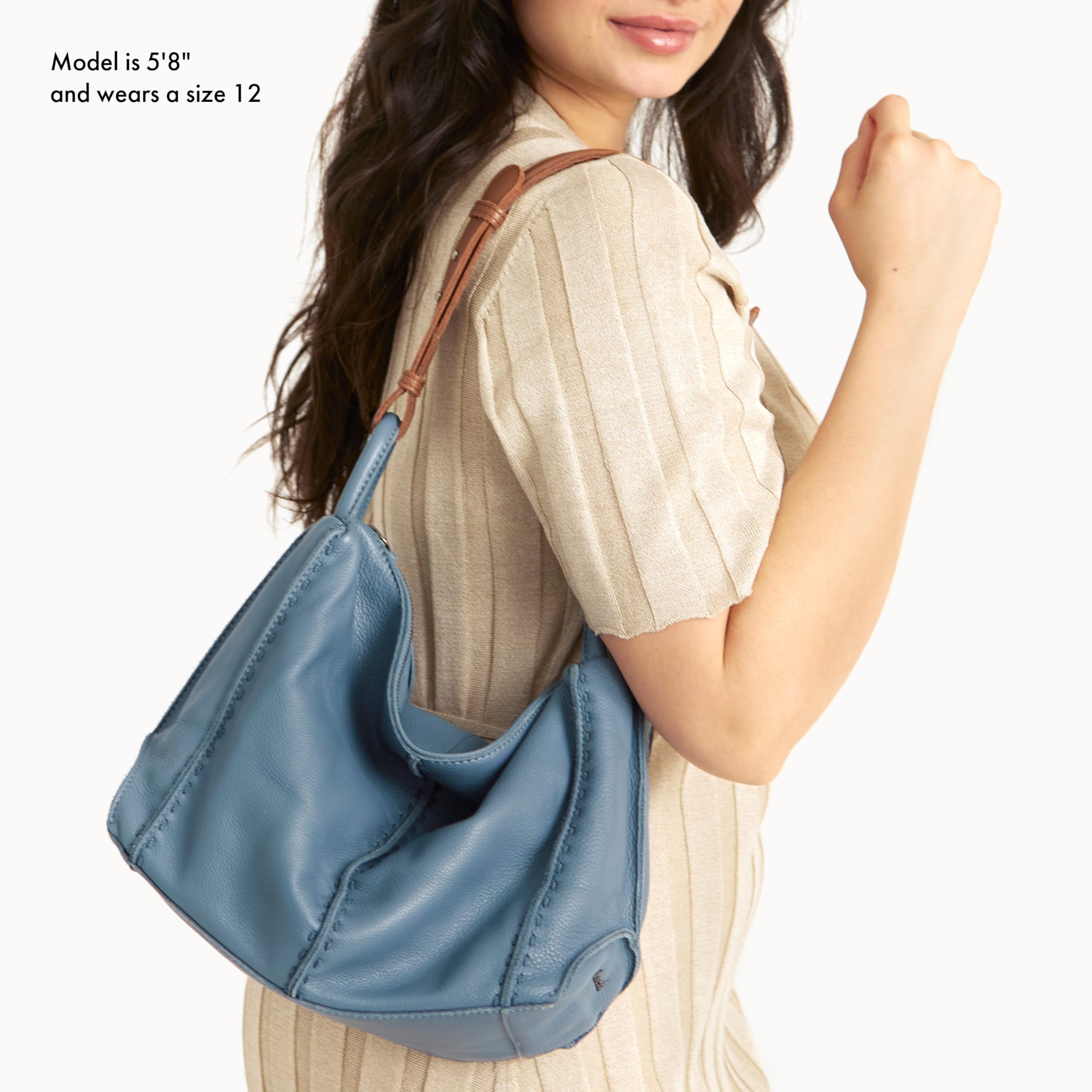 The Sak Los Feliz Genuine Leather Hobo Shoulder Bag - Stylish & Lined Purse for Women, Perfect for Work, Travel & Everyday Use