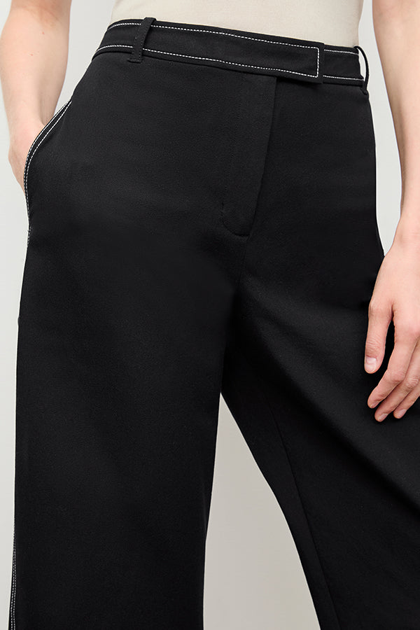 Abby Jean Contrast Stitch Eco-Friendly Denim Jeans - Black | Sustainable Fashion for Casual Wear & Everyday Outfits