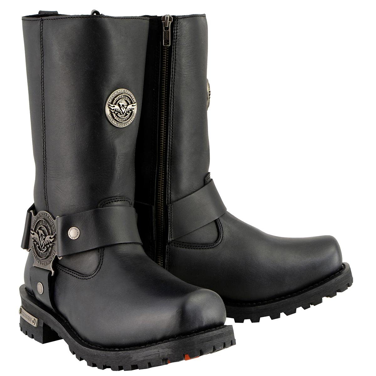 Milwaukee Men's Wide Harness Work Boots with Side Zipper - Black Size 15 - Durable Steel Toe Construction for Construction, Warehouse & Outdoor Work