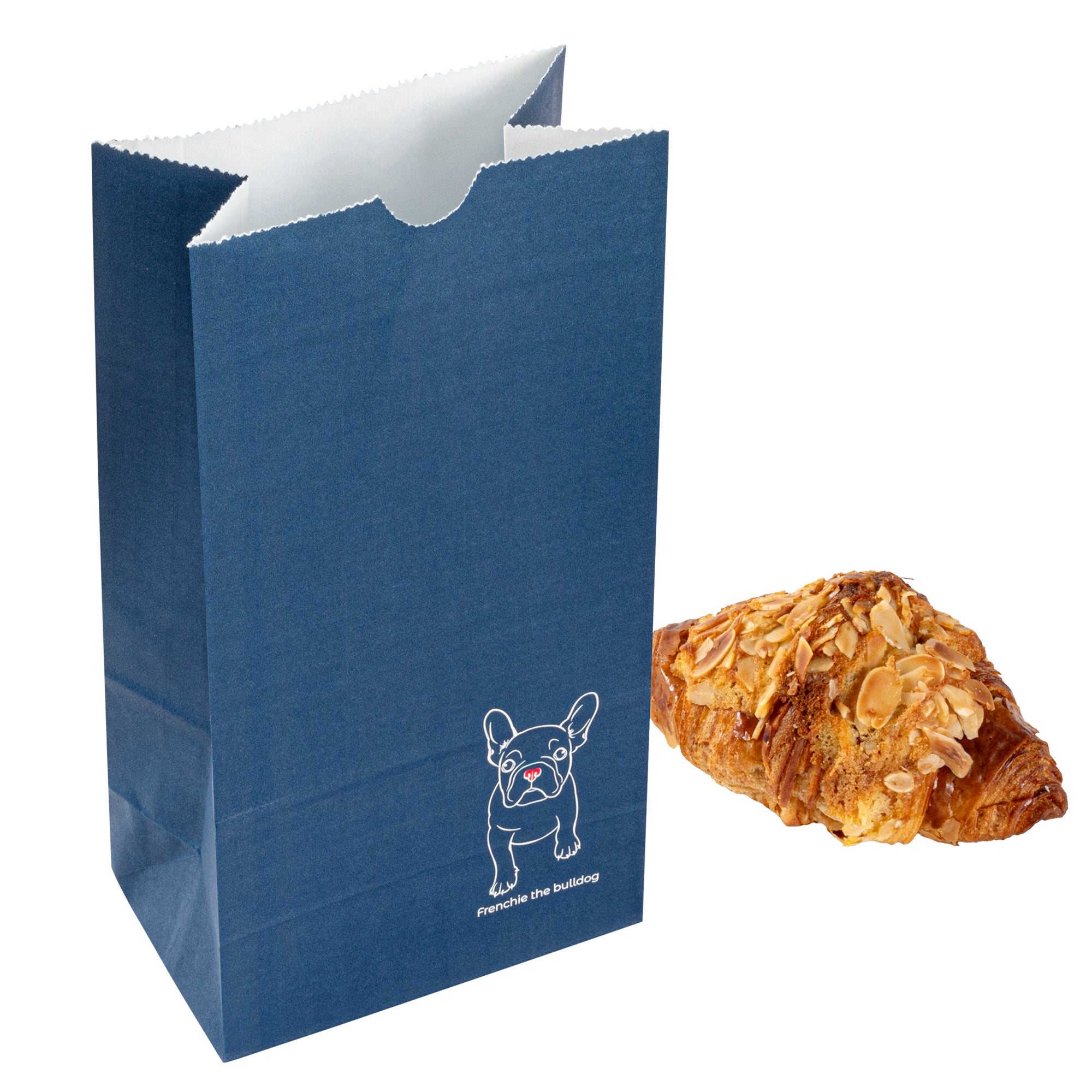 Frenchie Paper Bags 4 lb - 5 x 3.25 x 9.5 Inches - Pack of 100 | Eco-Friendly Kraft Takeout Bags for Bakery, Deli & Restaurant Food Packaging