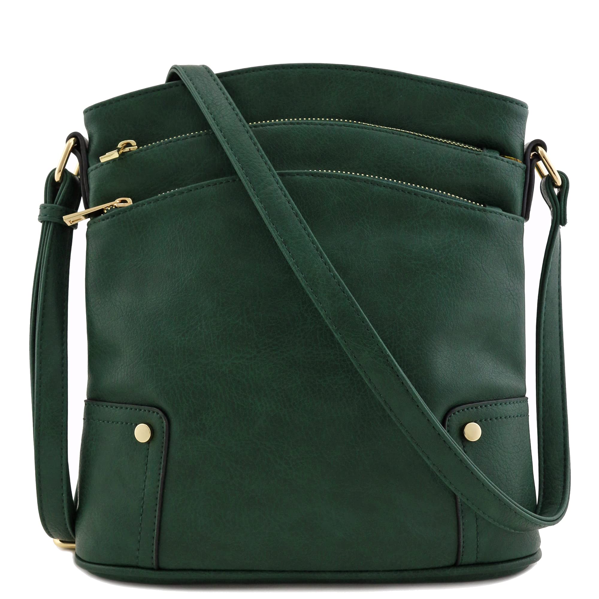 ALYSSA Triple Zip Pocket Large Crossbody Bag for Women - Stylish & Spacious Travel Purse with Multiple Compartments - Perfect for Work, Travel & Everyday Use
