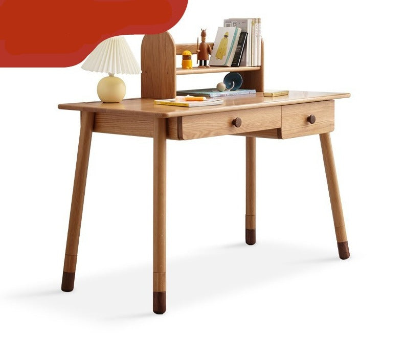 Solid Oak Adjustable Study Desk for Kids - Sturdy Kraft Table with Height Adjustment - Perfect for Homework, Drawing & Online Learning