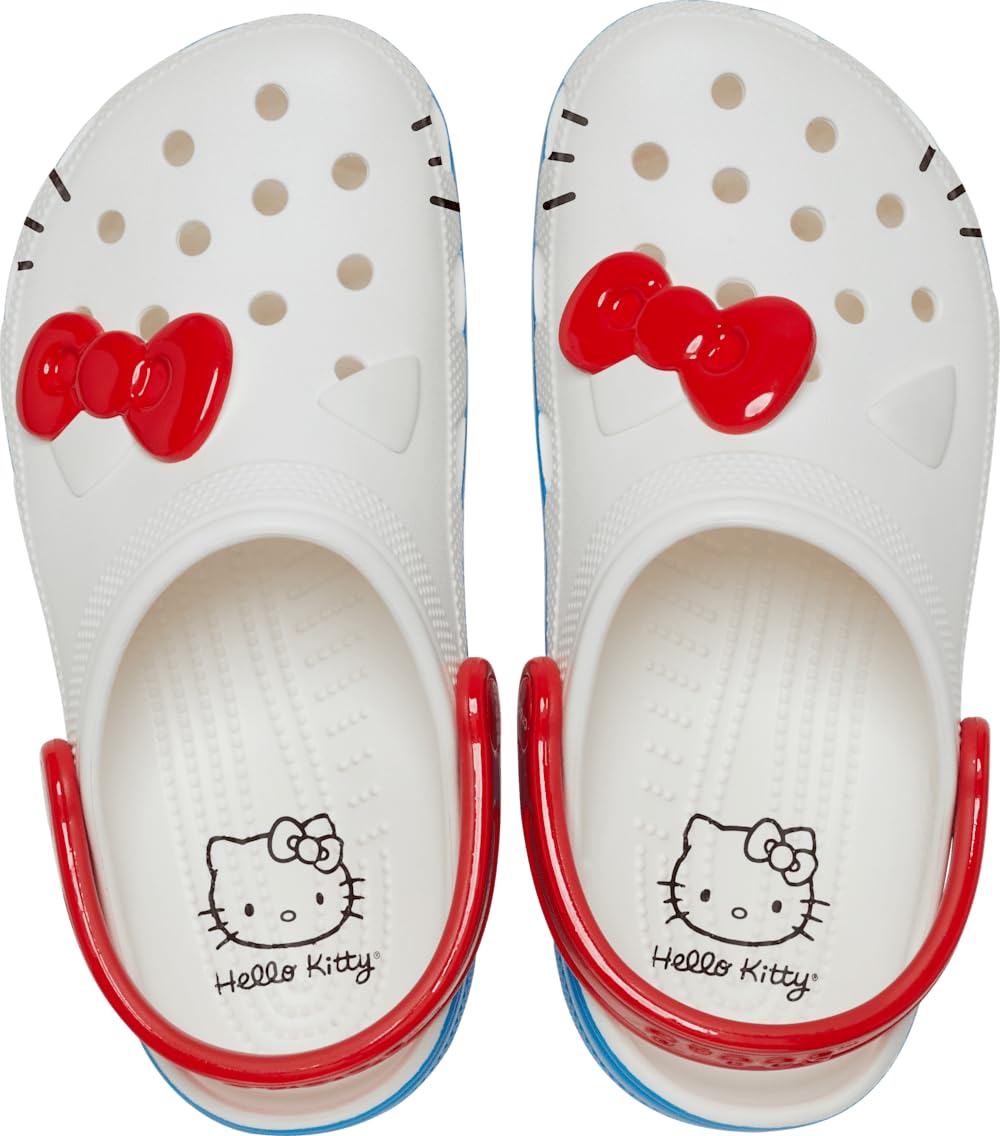 Crocs Unisex-Adult Classic Hello Kitty Clogs | Comfortable Slip-On Shoes for Men & Women | Perfect for Casual Wear, Beach, Pool & Indoor Use