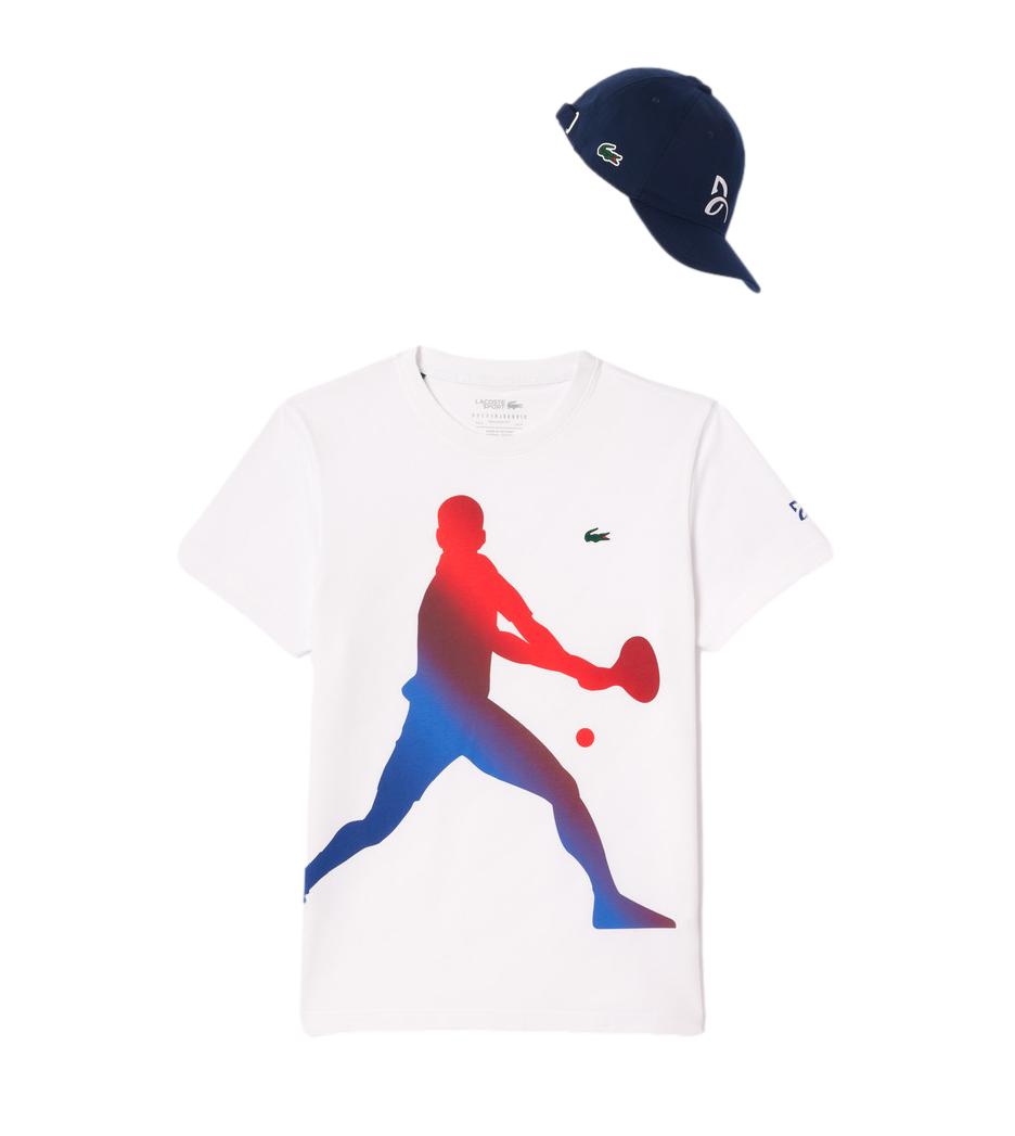 Lacoste Novak Djokovic Tennis T-Shirt & Cap Set - Men's Sportswear for Tennis Fans - Perfect for Matches, Training, and Casual Wear