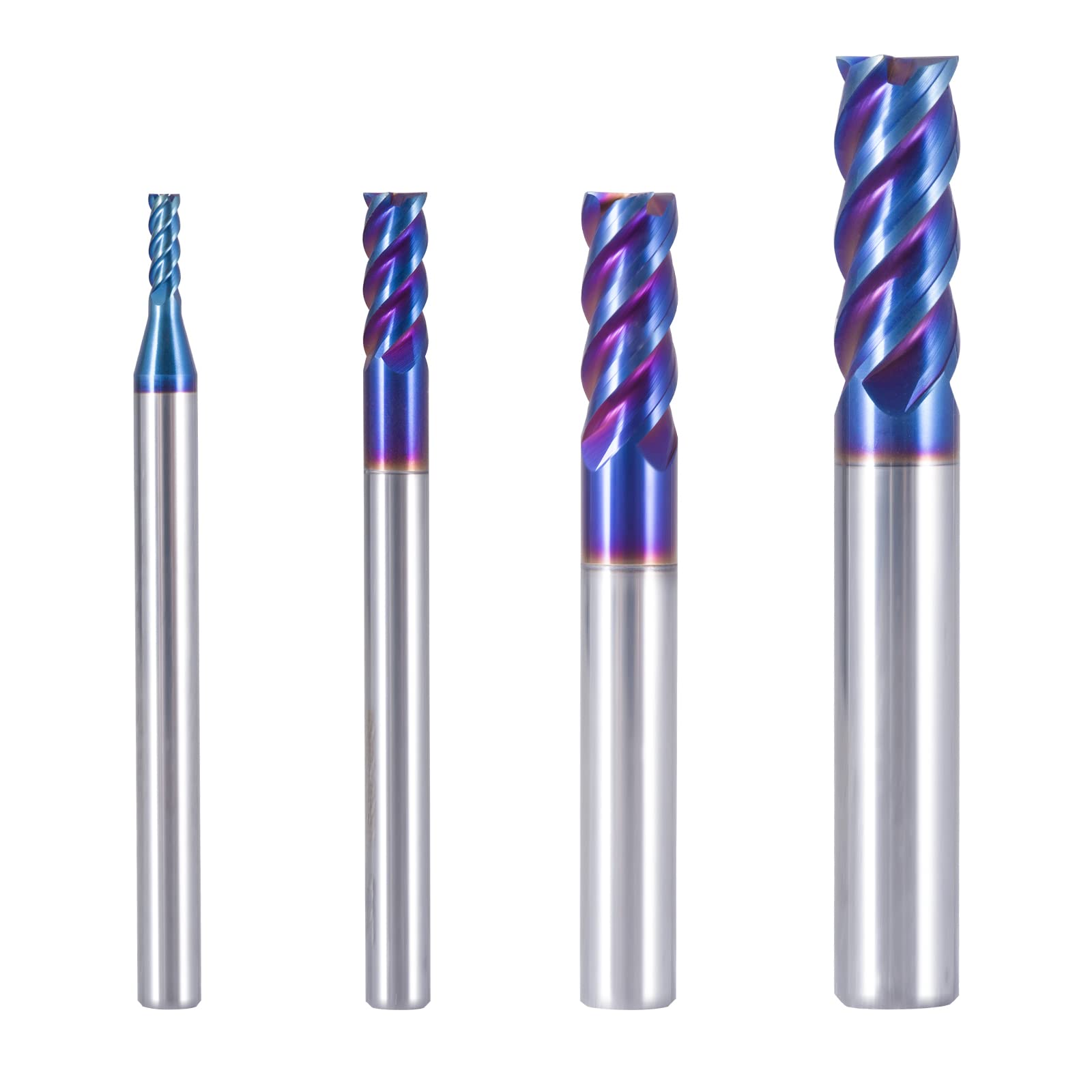 Premium XJL Carbide End Mill Set - 4 Flute Square Nose CNC Milling Cutter with Nano Coating for Steel (HRC 65) - Ideal for Precision Machining, Metalworking & Industrial Applications