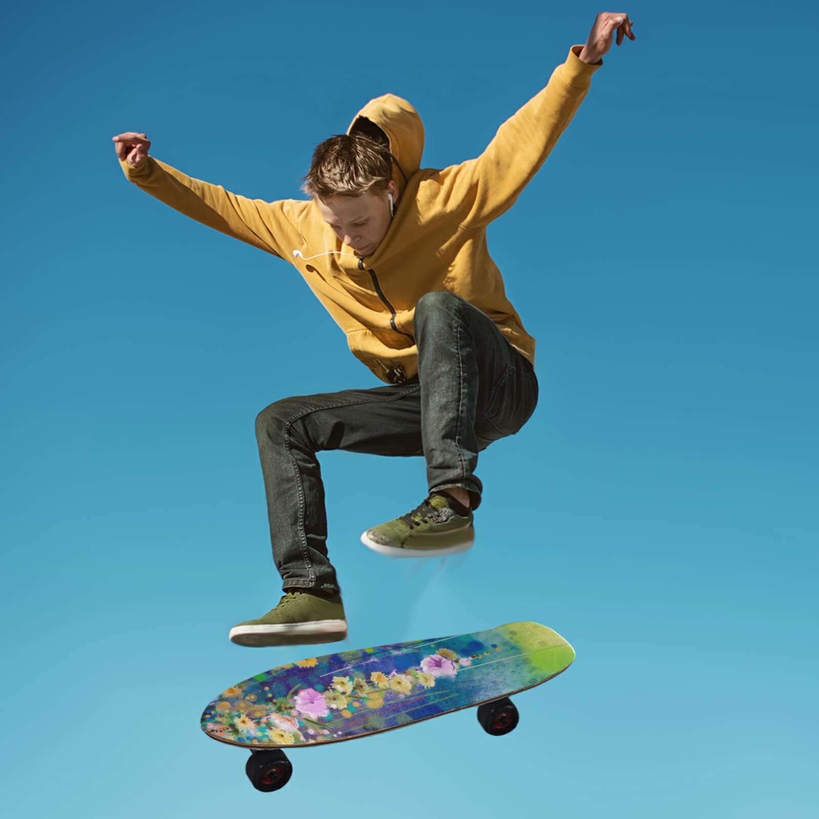 Poeticcity Waterproof Skateboard Grip Tape - Anti-Slip Longboard & Scooter Griptape Sheets, Tear-Resistant Sandpaper Sticker Roll for Easy Bubble-Free Application | Perfect for Skateboards, Longboards, Scooters & DIY Projects