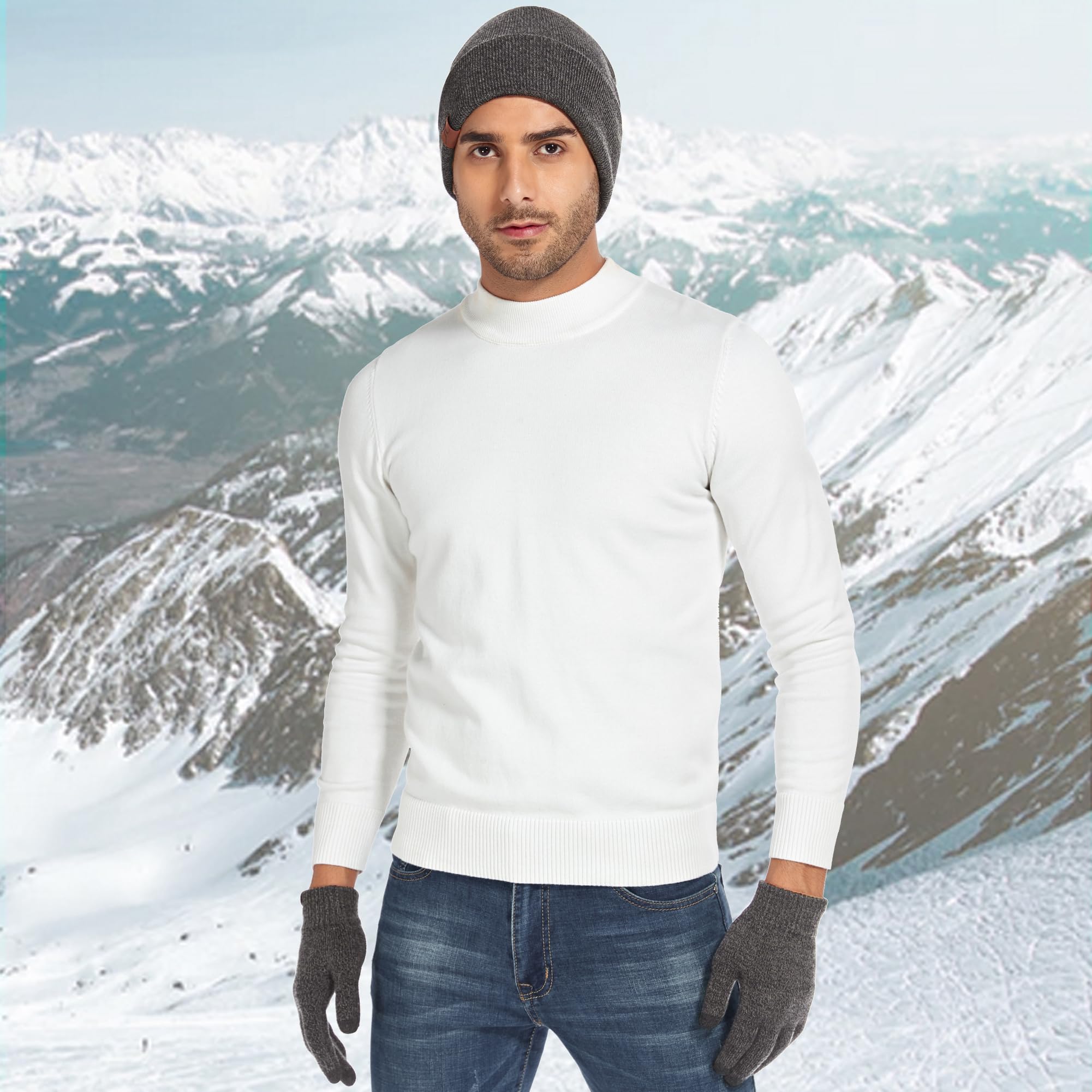 Fantastic Zone Winter Beanie Hat & Touchscreen Gloves Set for Men & Women - Warm Fleece-Lined Skull Cap with Knit Gloves - Perfect for Snow Sports, Skiing & Outdoor Activities