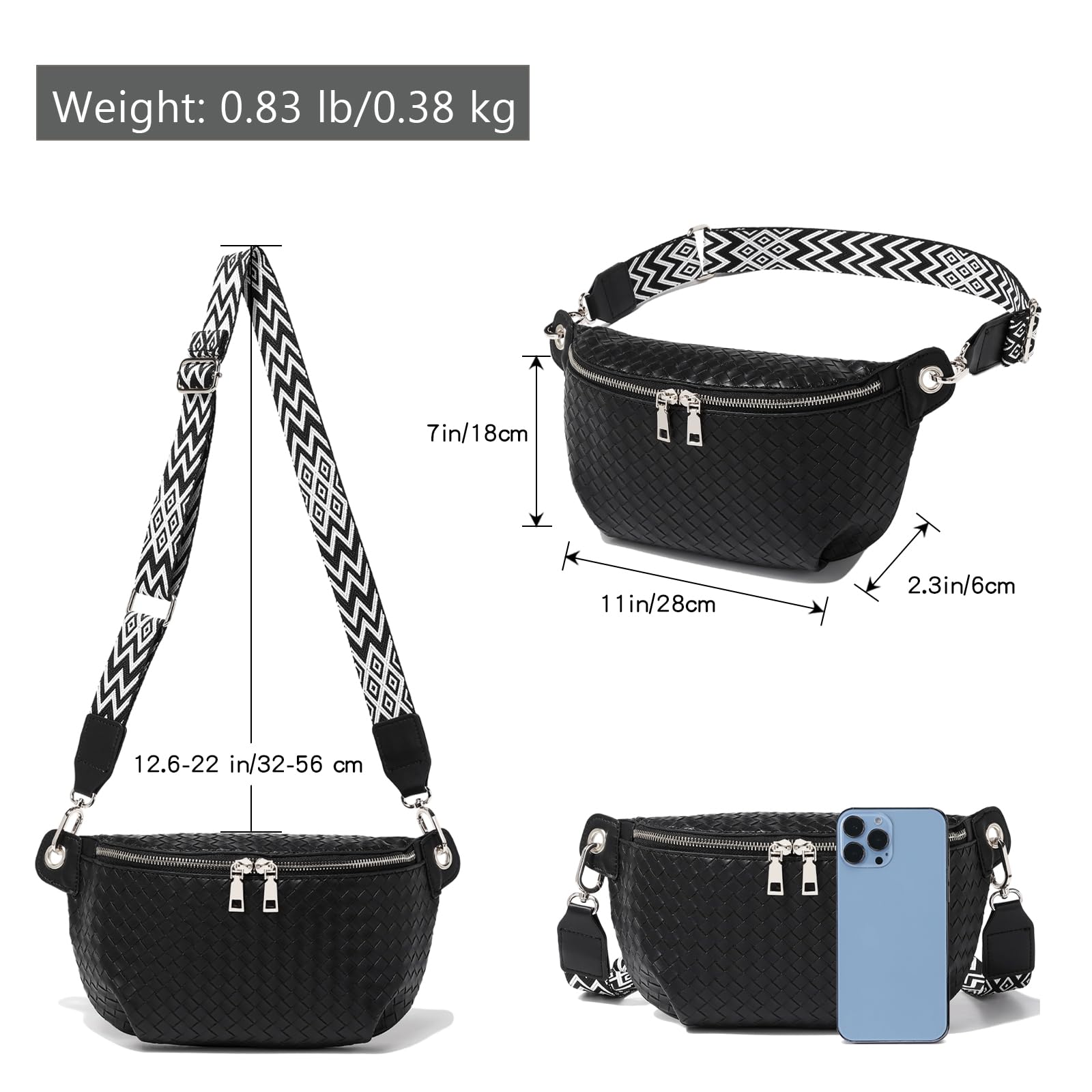 Trendy Women's Crossbody Sling Bag - Adjustable Strap Faux Leather Chest Fanny Pack for Travel, Shopping & Daily Use