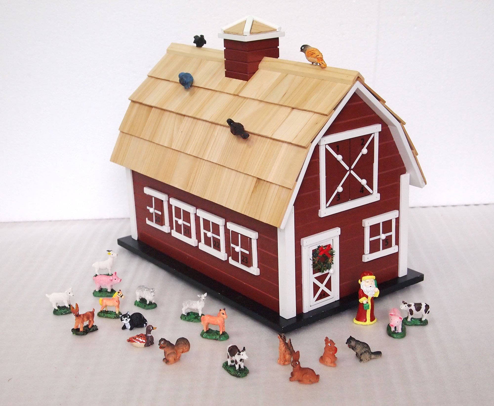 Barn Advent Calendar Birdhouse - 24 Days Countdown to Christmas for Bird Lovers | Perfect Holiday Decoration & Gift for Birdwatching Enthusiasts