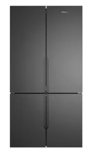 Westinghouse WQE5600BA 564L French Door Refrigerator with Ice Maker - Matte Black Finish | Energy Efficient Quad Door Fridge for Modern Kitchen & Large Family Use