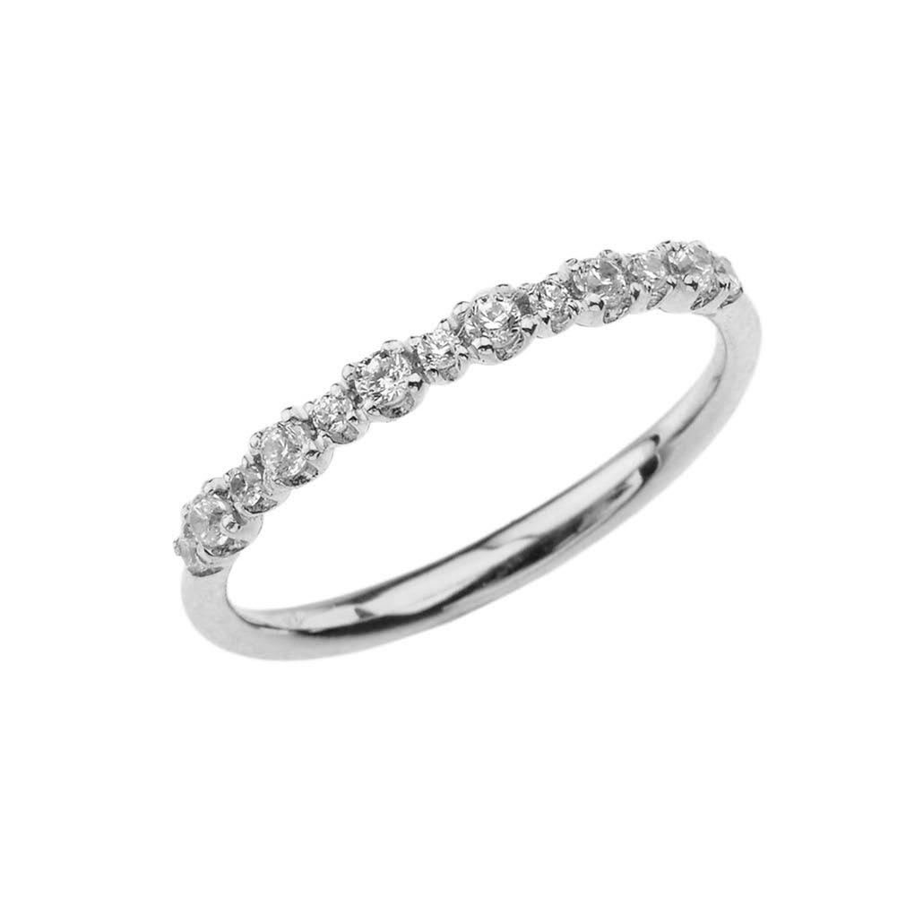 14k White Gold Diamond Engagement Ring for Women - Elegant Modern Wedding Band - Perfect for Proposals, Anniversaries & Special Occasions