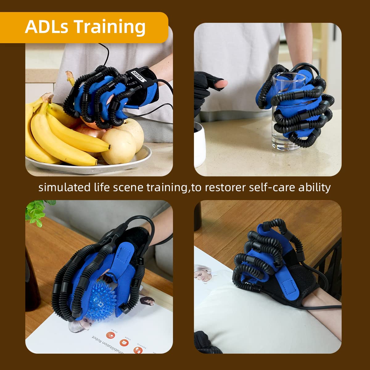 E10 Hand Rehabilitation Robot Gloves - Finger Therapy & Stroke Recovery Device for Self-Training | Improve Hand Mobility for Post-Stroke Patients & Injury Recovery (Home & Clinical Use)