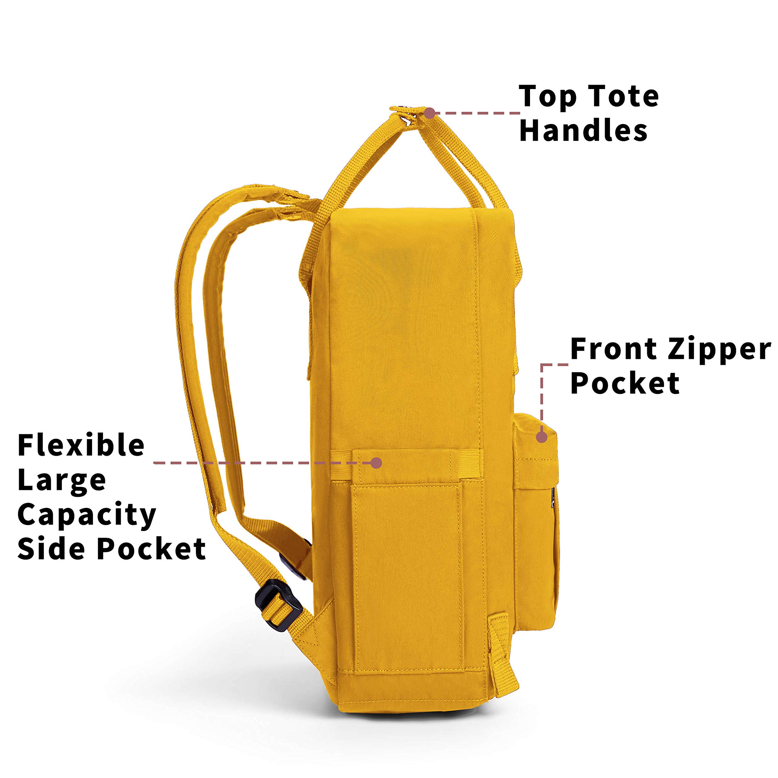 KALIDI 15 Inch Casual Laptop Backpack - Waterproof College School Bag for Men & Women, Lightweight Travel Daypack for Hiking, Camping, Gym & Outdoor Activities (Yellow) - Perfect for Work Commute, Campus Life and Weekend Adventures