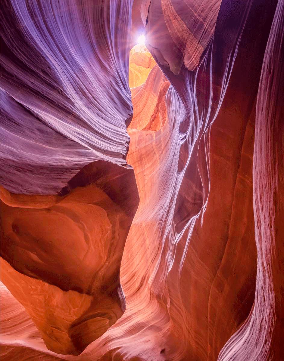 Antelope Canyon Sunburst Wall Art - Stunning Desert Landscape Photography Print for Home & Office Decor | Perfect for Living Room, Bedroom, or Gift