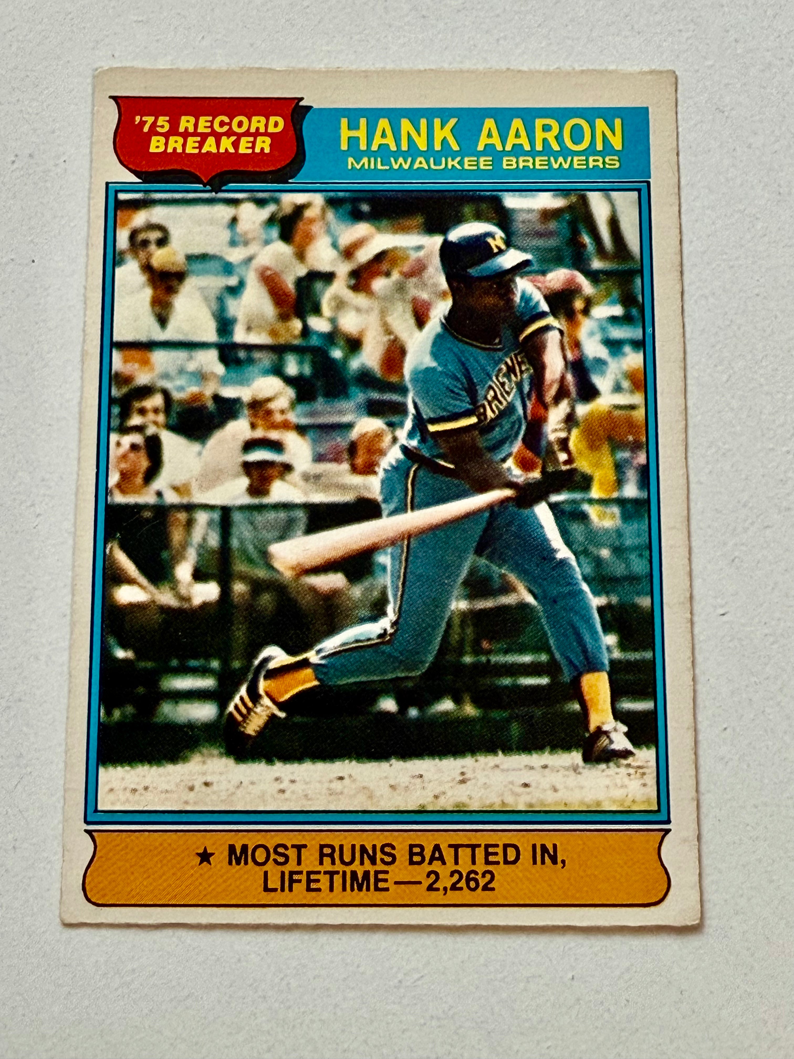 1976 Hank Aaron Record Breaker OPC Baseball Card - High Grade Canadian Edition | Perfect for Collectors, Sports Memorabilia Displays & Investment Portfolios