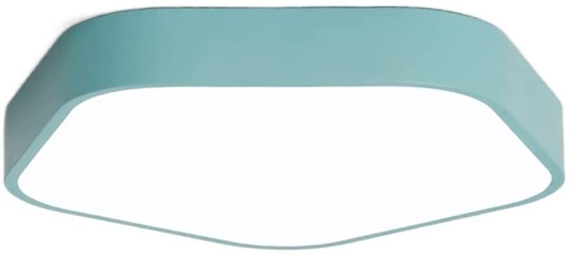 Modern LED Flush Mount Ceiling Light - Pentagon Wrought Iron & Alloy Acrylic Glass Lampshade - Nordic Style Bedroom, Study, Corridor Lighting - Energy Efficient Indoor Lighting for Homes, Offices & Hallways