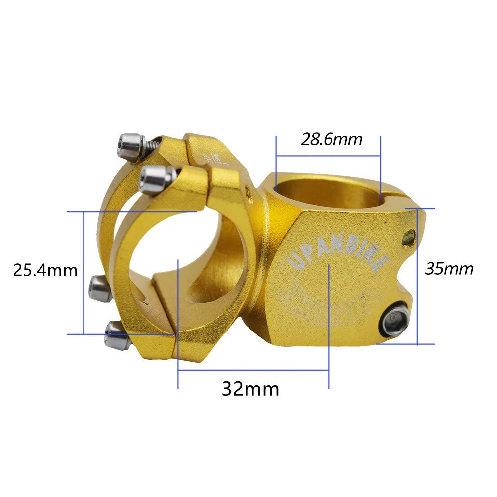 UPANBIKE 25.4mm/28.6mm Aluminum Alloy Bike Stem - Lightweight Short Stem for Mountain Bike, Road Bicycle, MTB & BMX - Perfect for Commuting, Trail Riding and Urban Cycling
