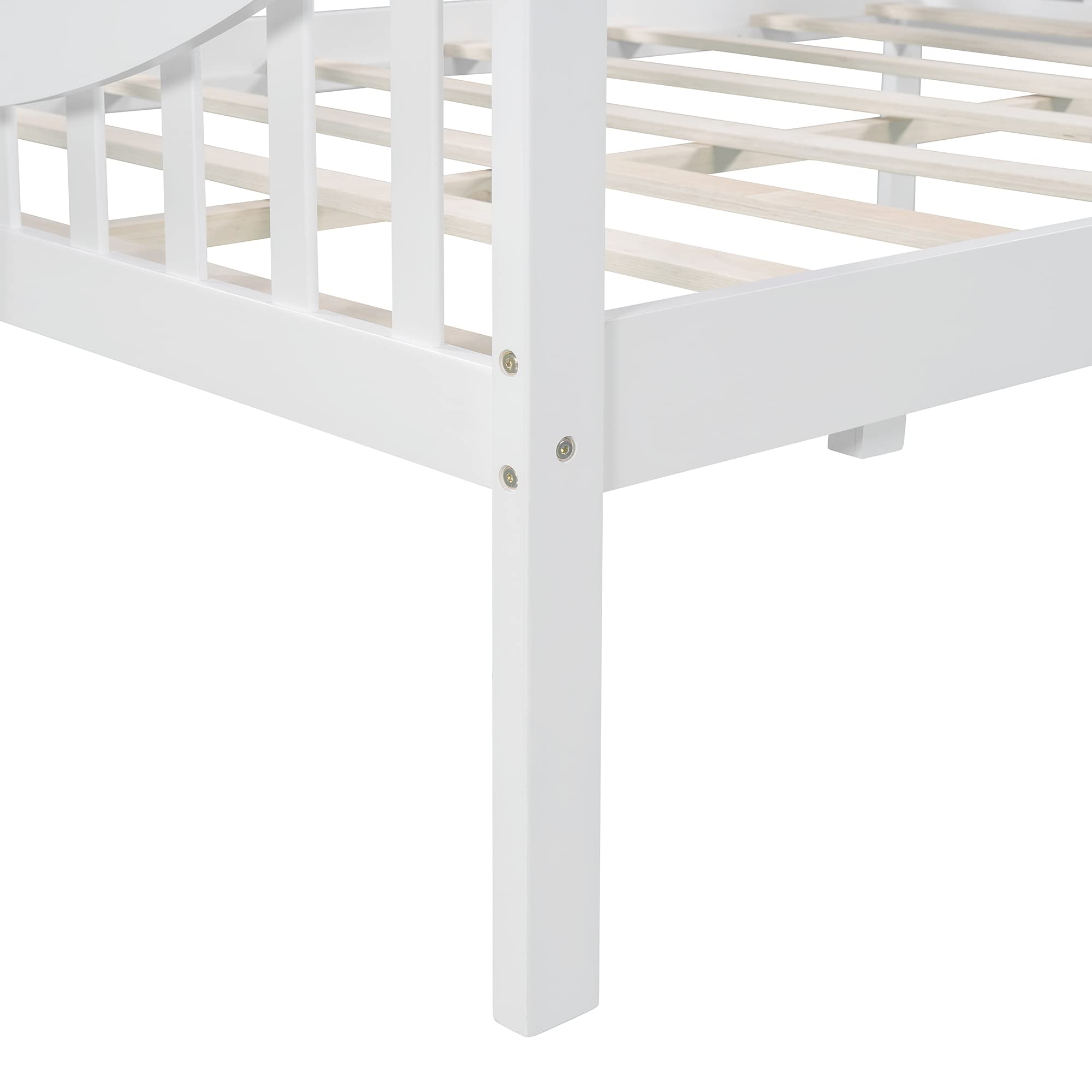 Solid Wood Daybed Frame - White Sofa Bed for Bedroom & Living Room - No Box Spring Needed - Perfect for Small Spaces & Guest Rooms